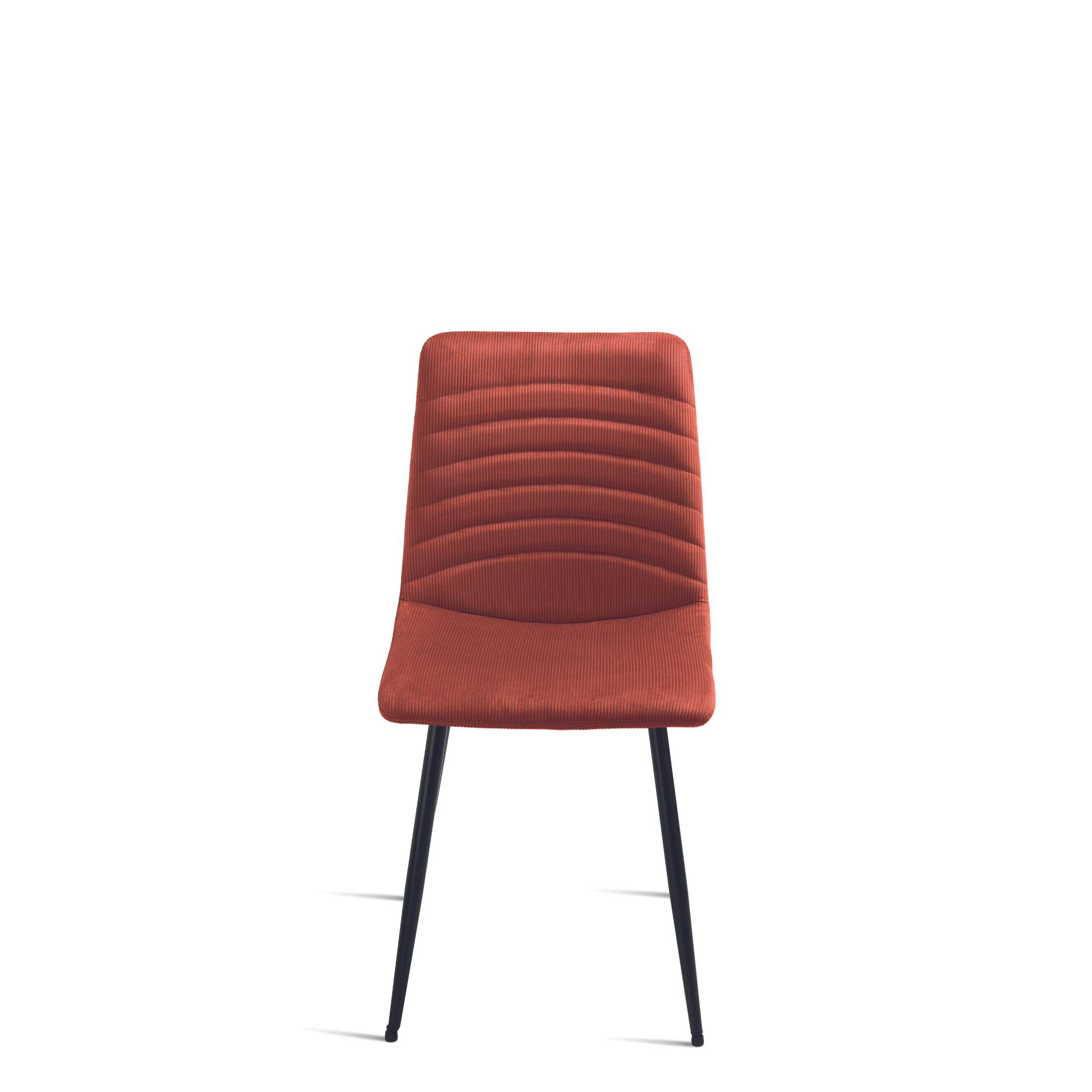 Set of "Leo" upholstered chairs in ribbed fabric for the living room, 45x54 cm, 87 cm high.