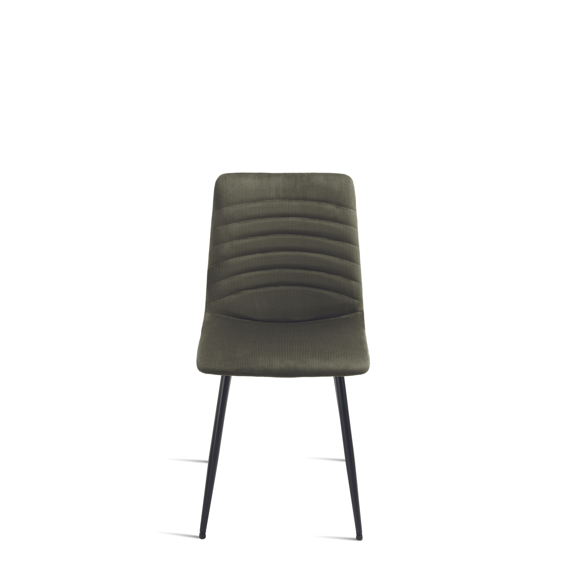 Set of "Leo" upholstered chairs in ribbed fabric for the living room, 45x54 cm, 87 cm high.