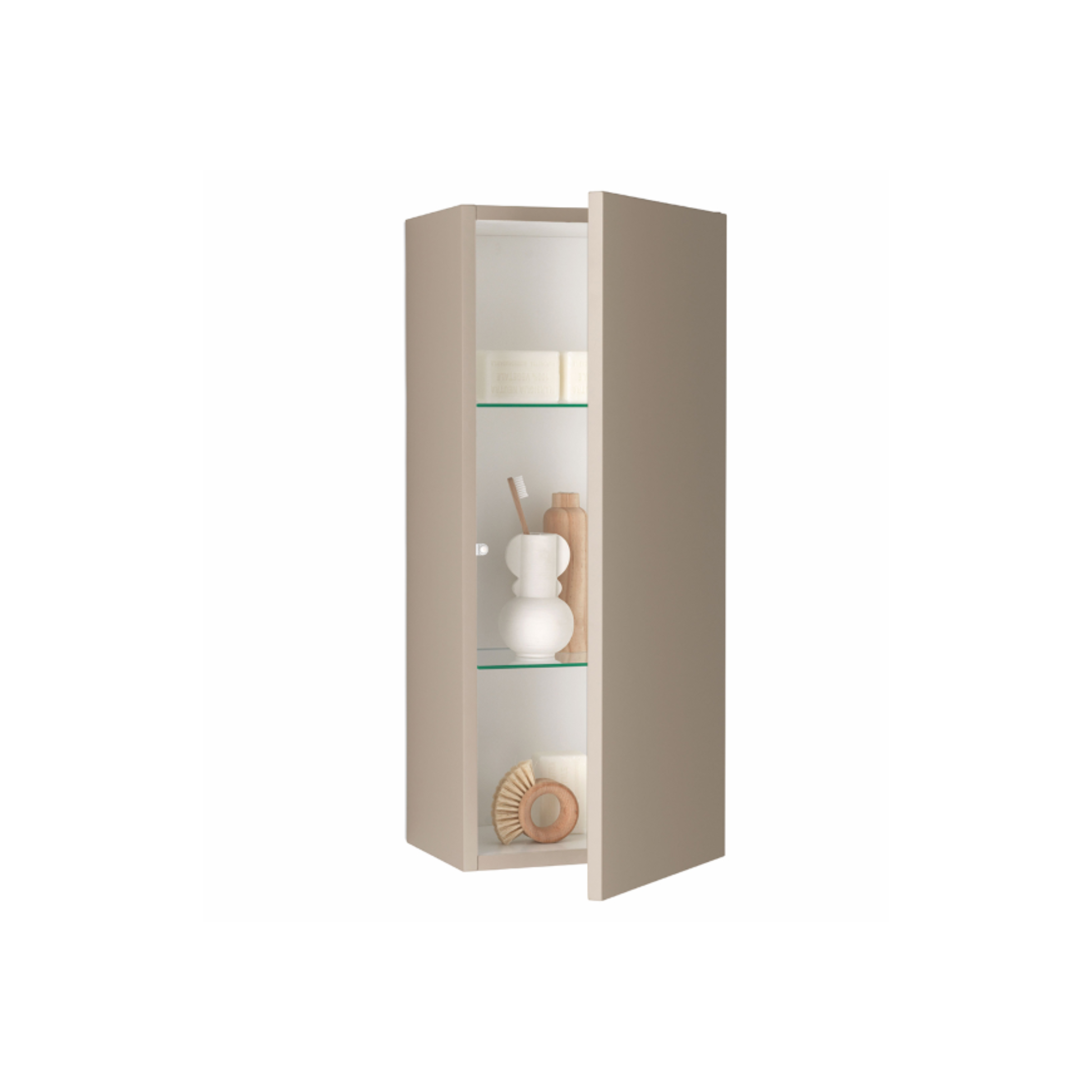 "Omar" wall-hung bathroom cabinet with 2 drawers and top with countertop sink and LED mirror