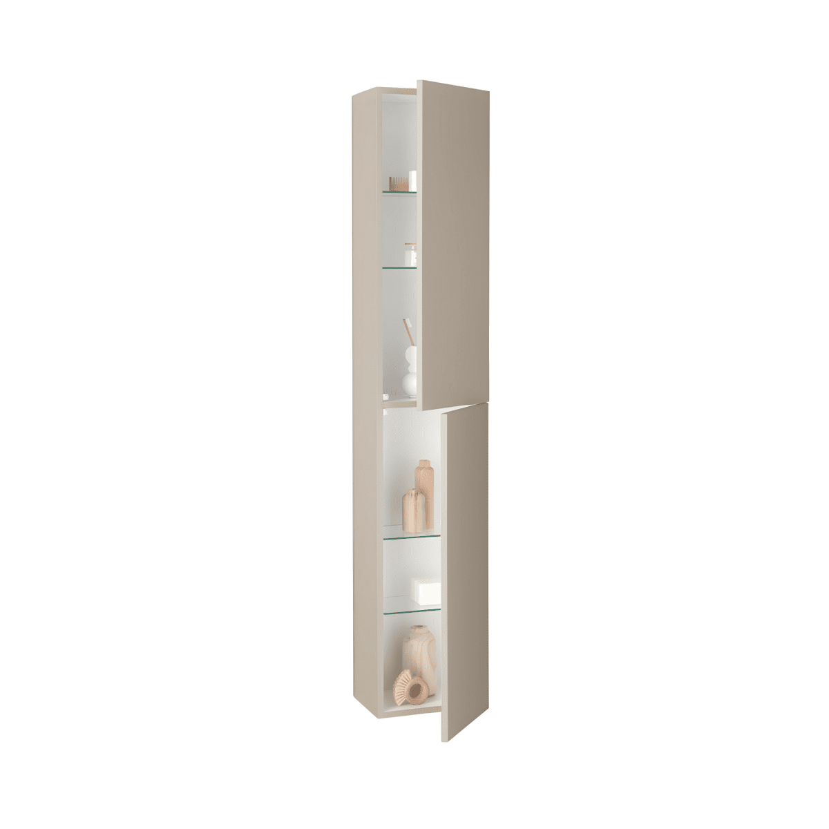 Mobile da bagno sospeso "Elion" 2 colonne 2 lavabo 2 Top specchio Led - MondoViro