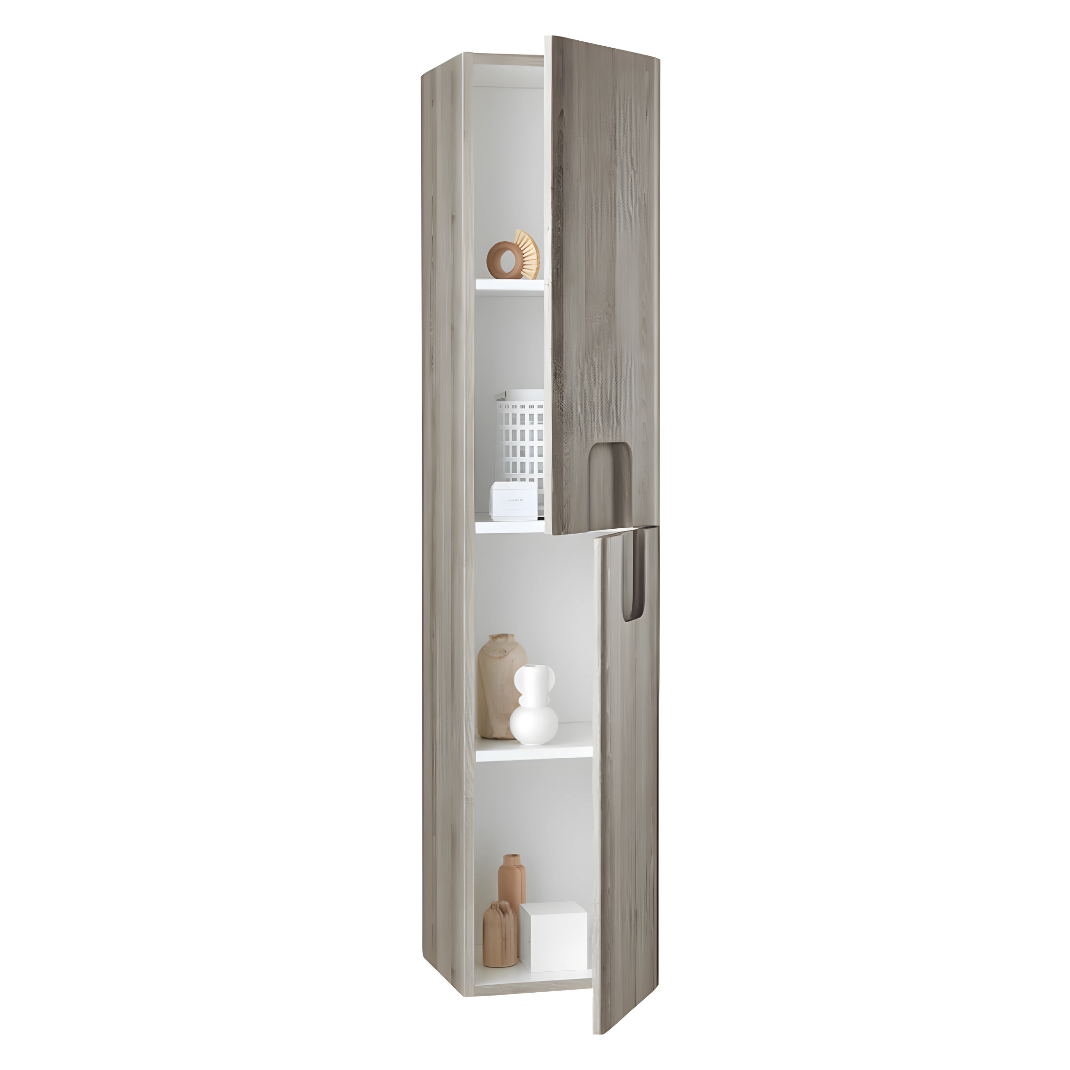 "Jenna120" wall-hung bathroom cabinet with 2 drawers, sink, and mirror, with column