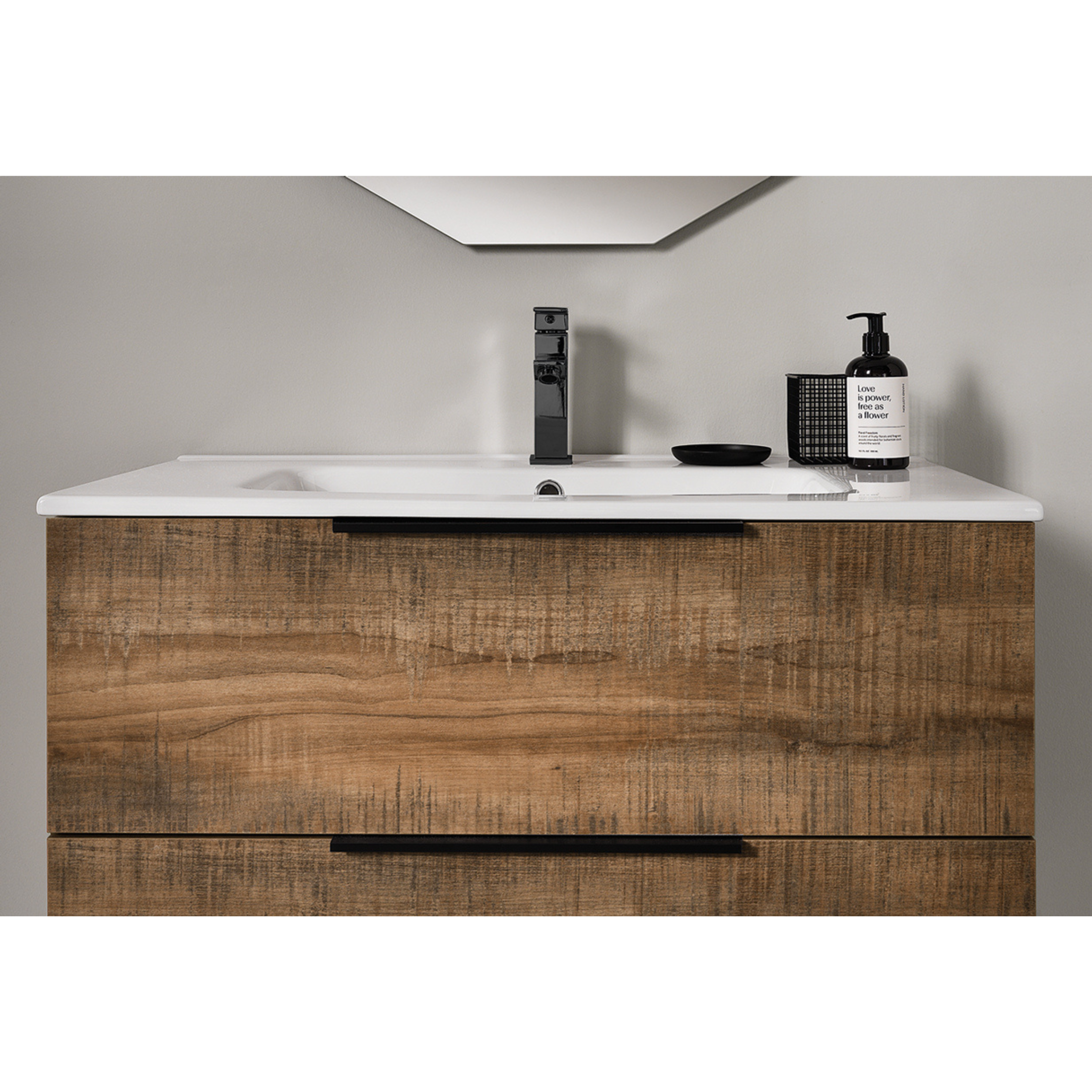 Mobile da bagno sospeso 2 cassetti "Tobias" specchio retroilluminato