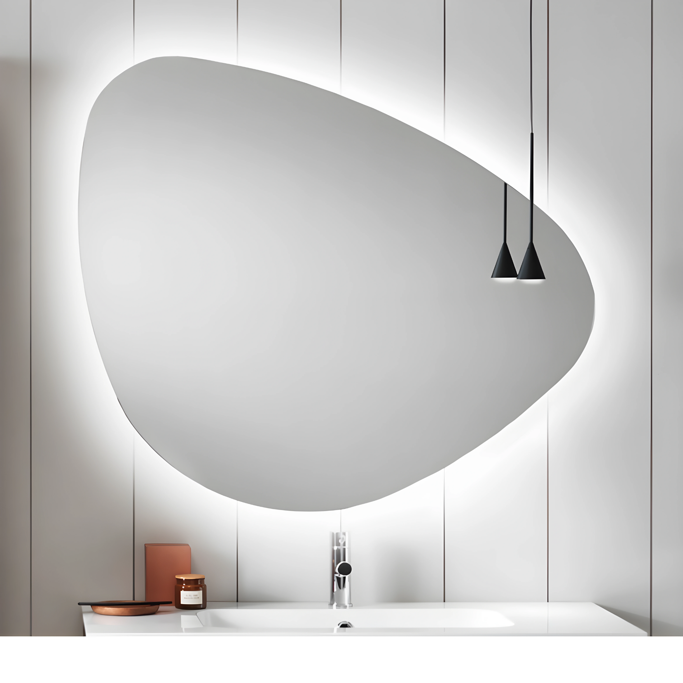 Mobile da bagno in legno "Cosmo100" con 2 cassetti lavabo e colonna sospesa