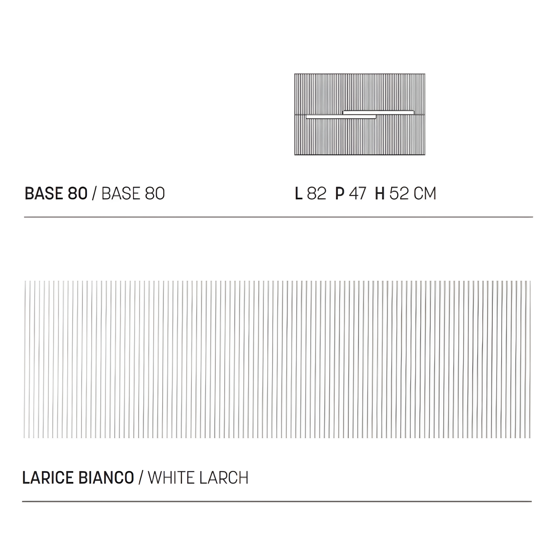 Modern 2-drawer wooden bathroom cabinet "Cloud80" with sink and LED mirror