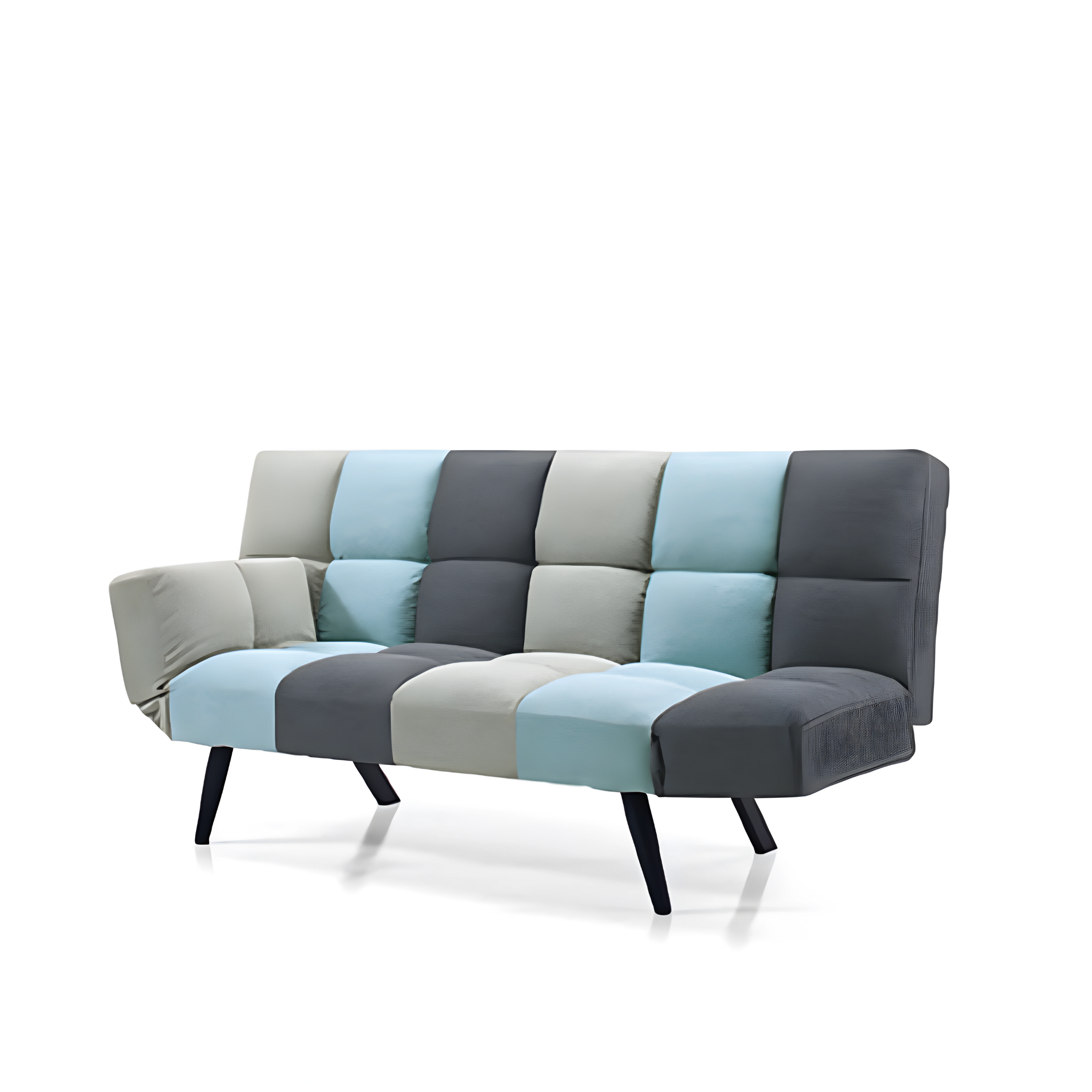 Modern "Tolomeo" convertible fabric sofa, 80x180 cm, 85/110 cm high