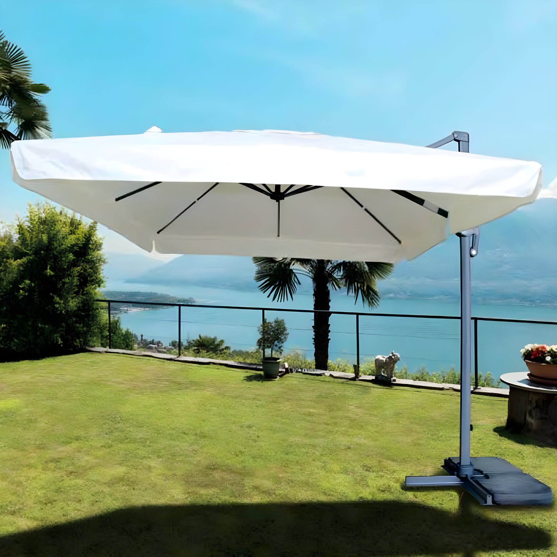 Modern "Palermo" garden umbrella, 300x300 cm, made of aluminum.