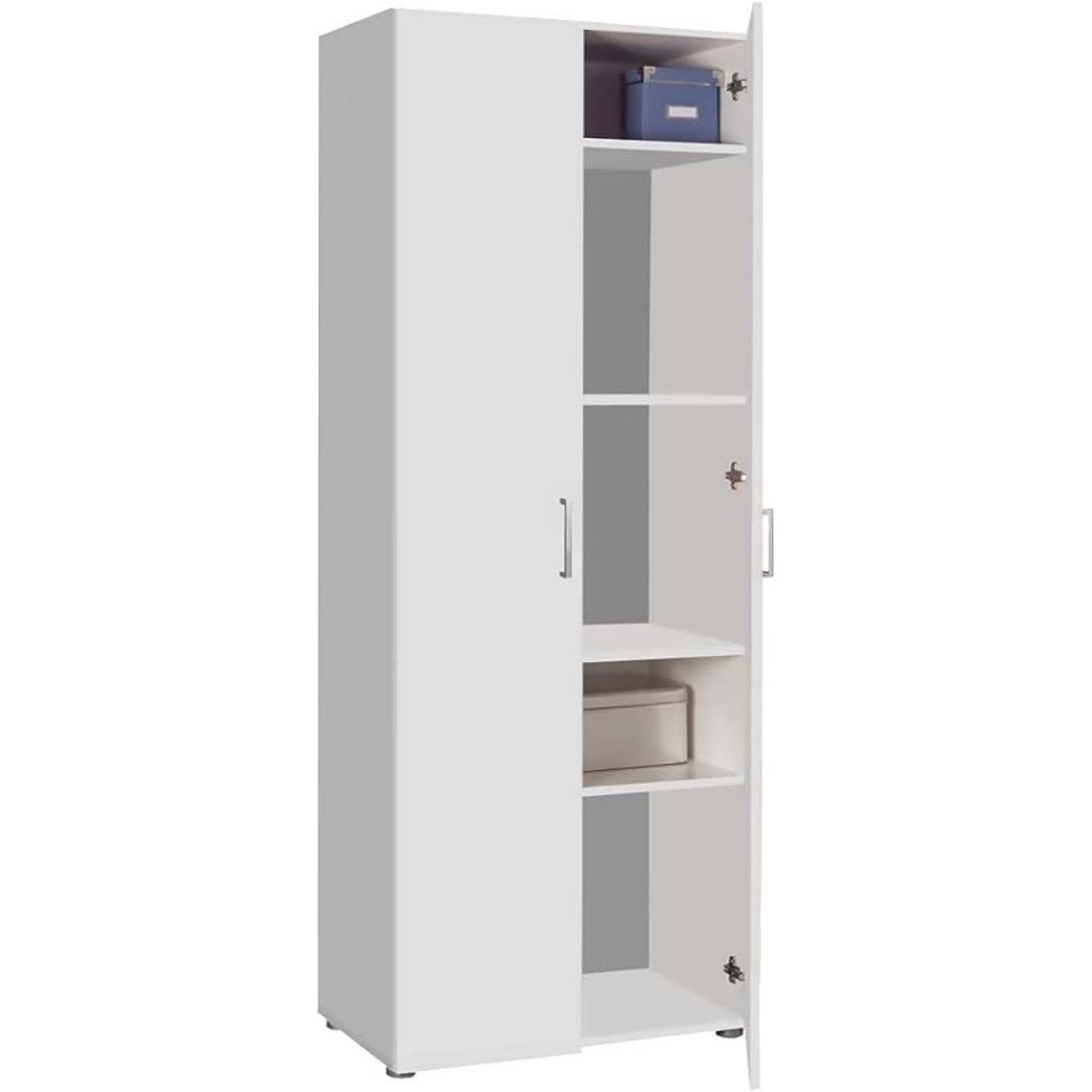 Multipurpose wardrobe "Notes" 2 doors and 4 shelves with melamine wood panel cm 70X36 181h