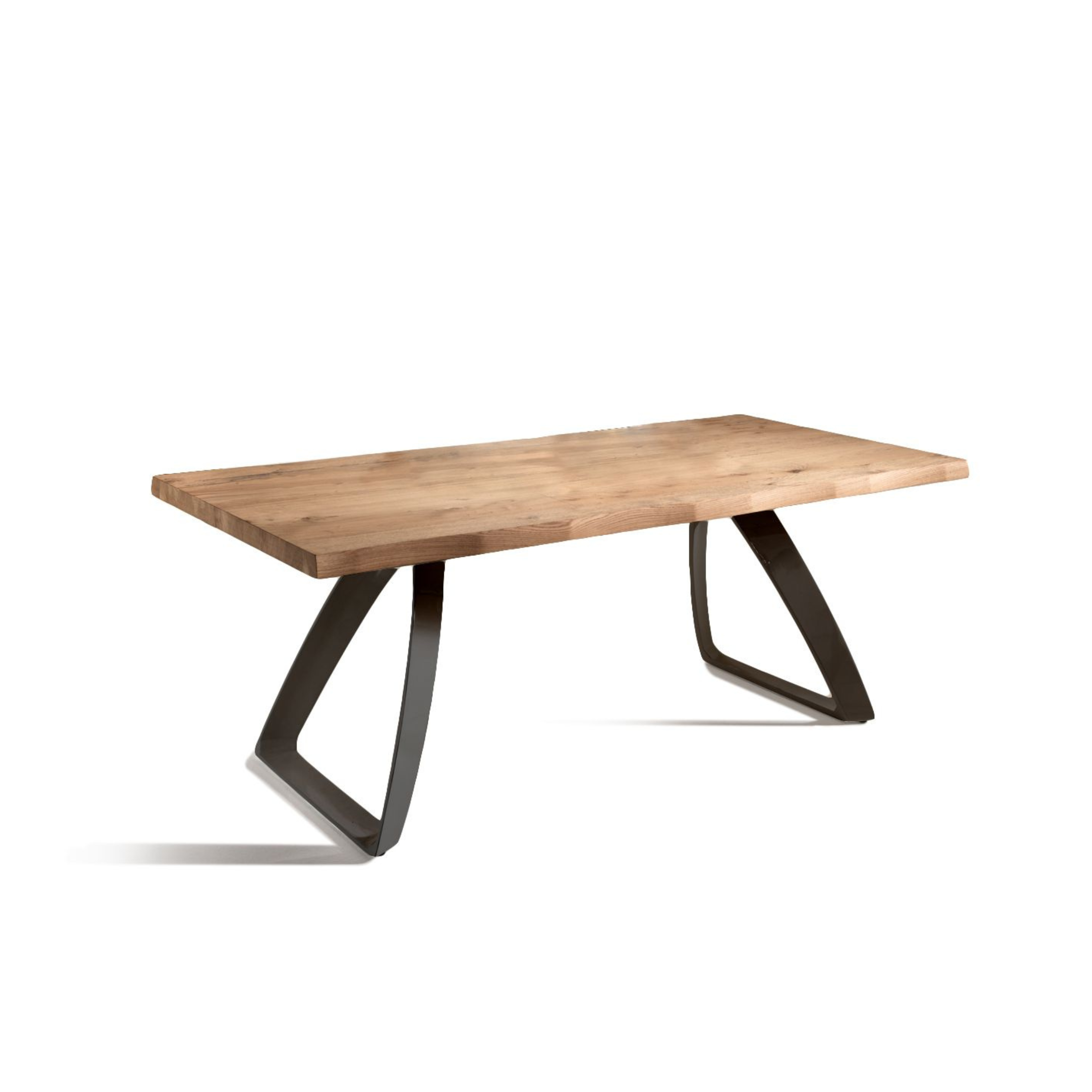 Table fixe « Arthur » avec plateau en bois et pieds en métal, 160 x 90 cm, 76 cm de hauteur.