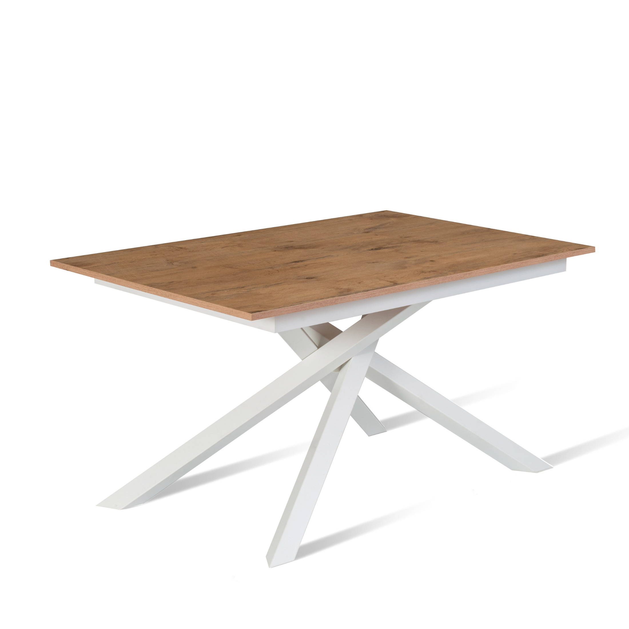 Mesa extensible moderna "Atene" con tablero de melamina y patas de metal pintado