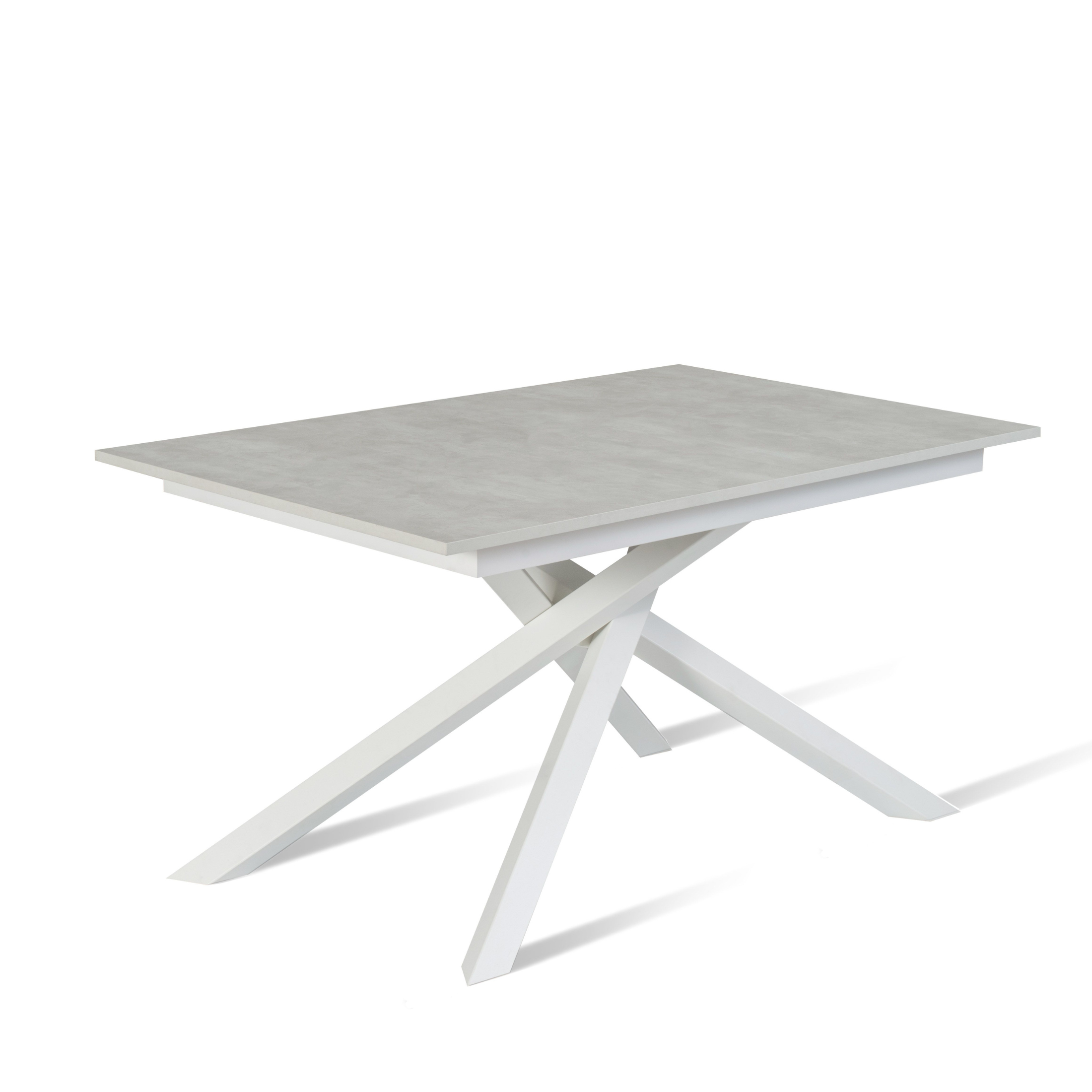 Mesa extensible moderna "Atene" con tablero de melamina y patas de metal pintado