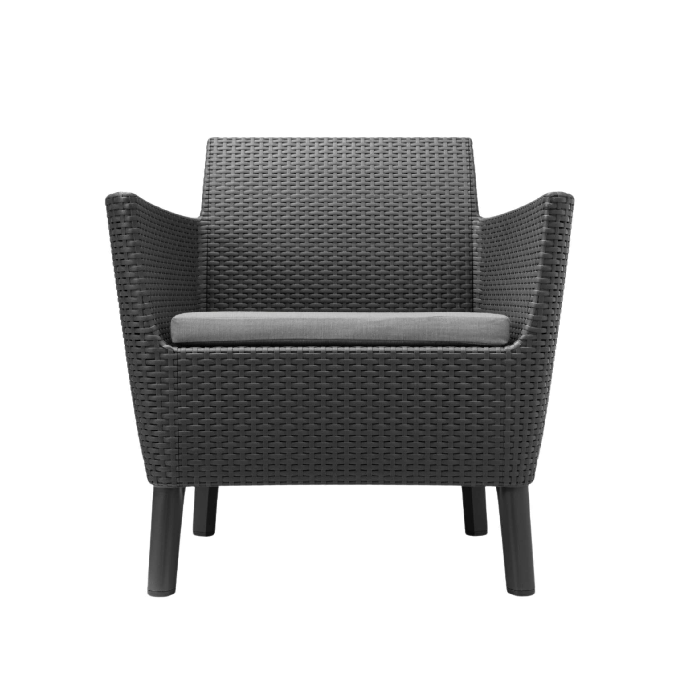 "Salemo Balcony" outdoor resin lounge set with 2 armchairs and a storage table