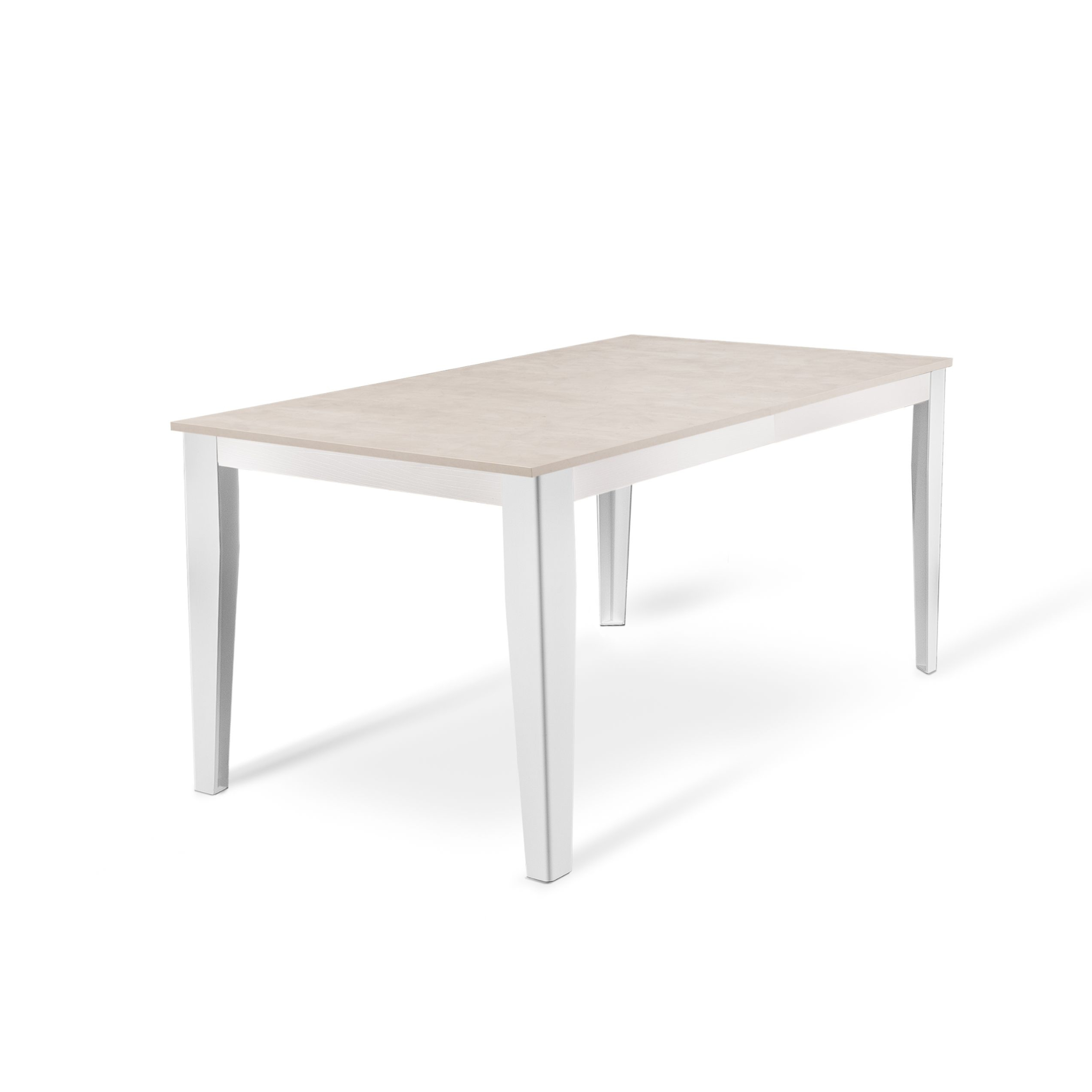Extendable table "Blanche" melamine top metal legs cm 130/290x80 76h