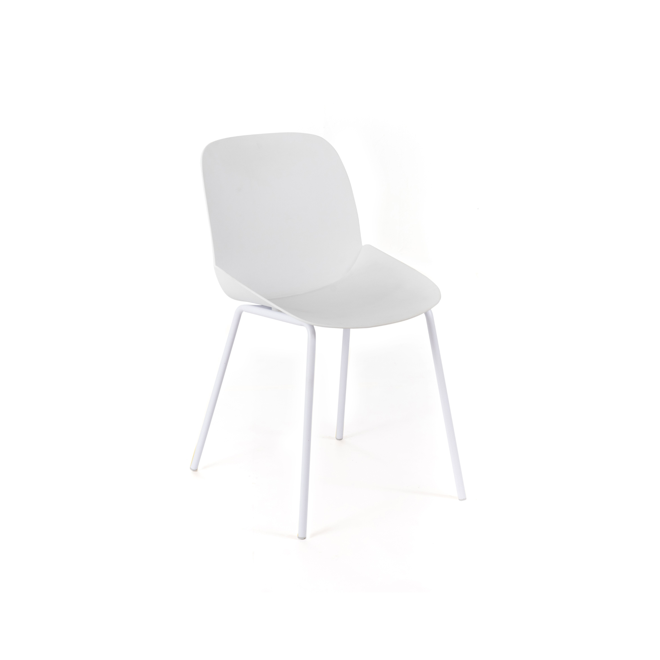 Set of modern "Azzurra" polypropylene chairs with painted metal frame for the living room