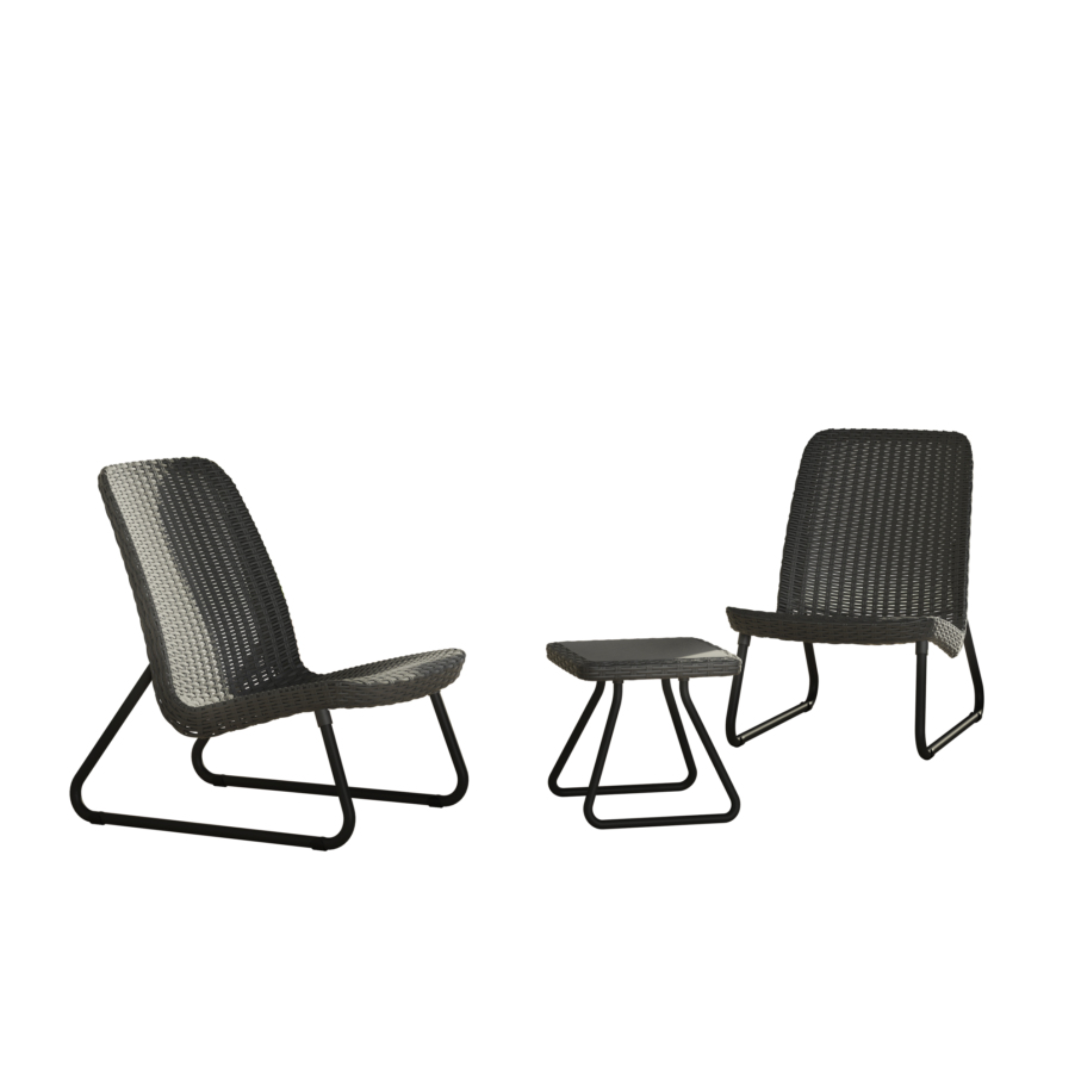 "Rio Balcony" resin outdoor set with 2 armchairs and 1 modern table