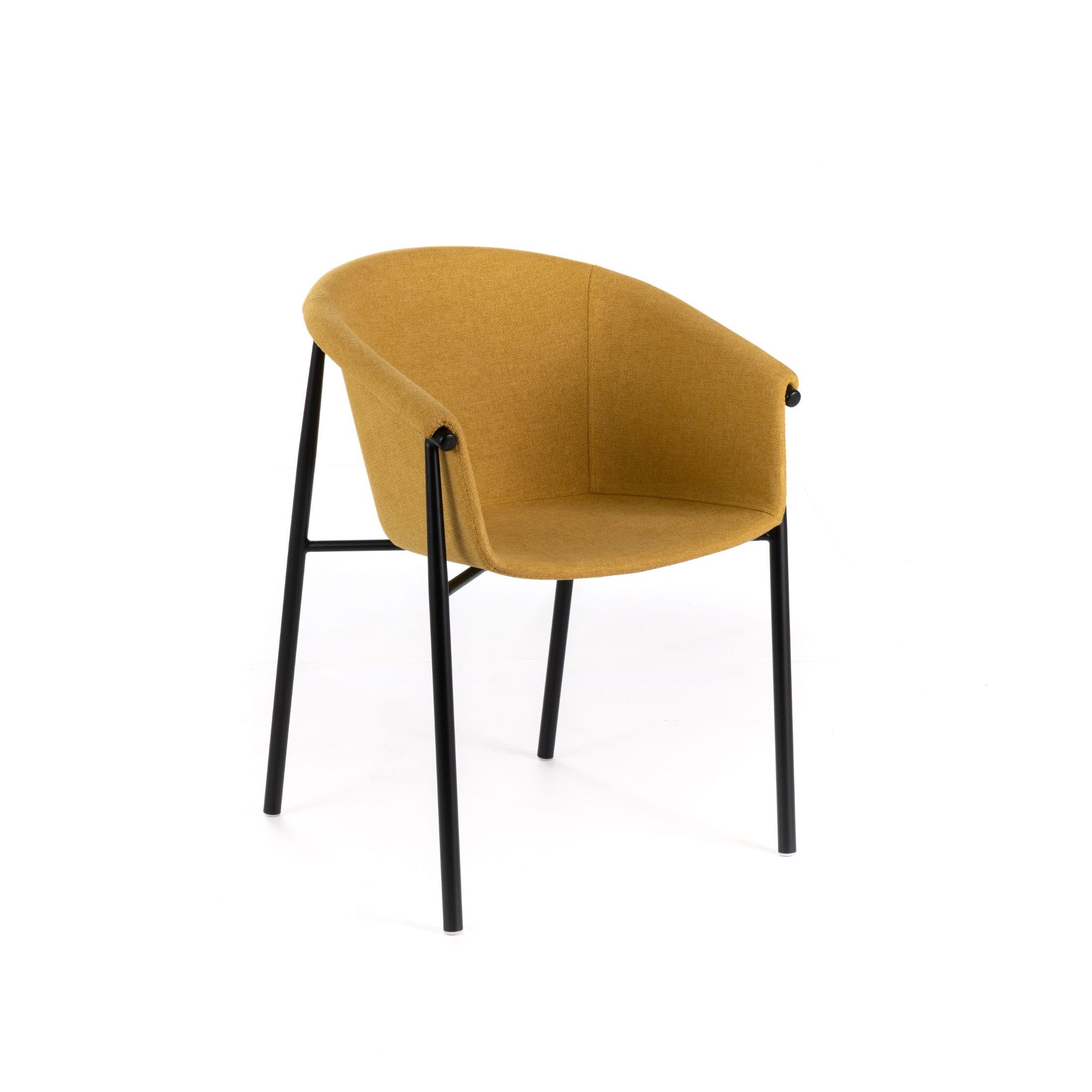 Set of elegant modern "Orchidea" fabric chairs with painted metal frame