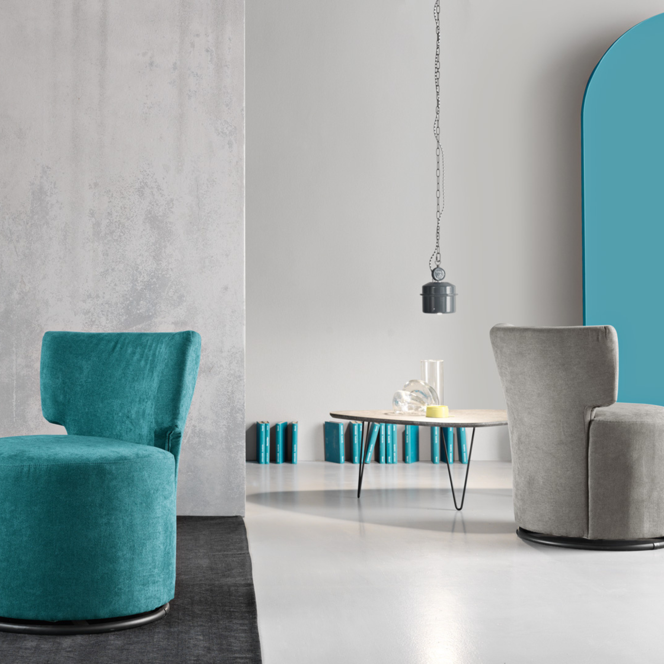 Elegant modern "Melva" armchair in fabric, 66x67 cm, 78h