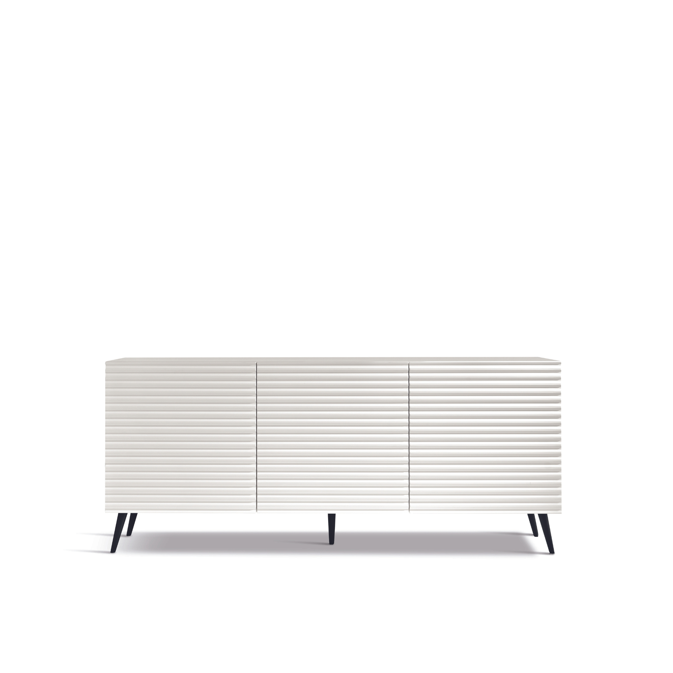 Modern 3-door sideboard "Nadia" already assembled in lacquered wood with 5 feet 180x50 cm h80