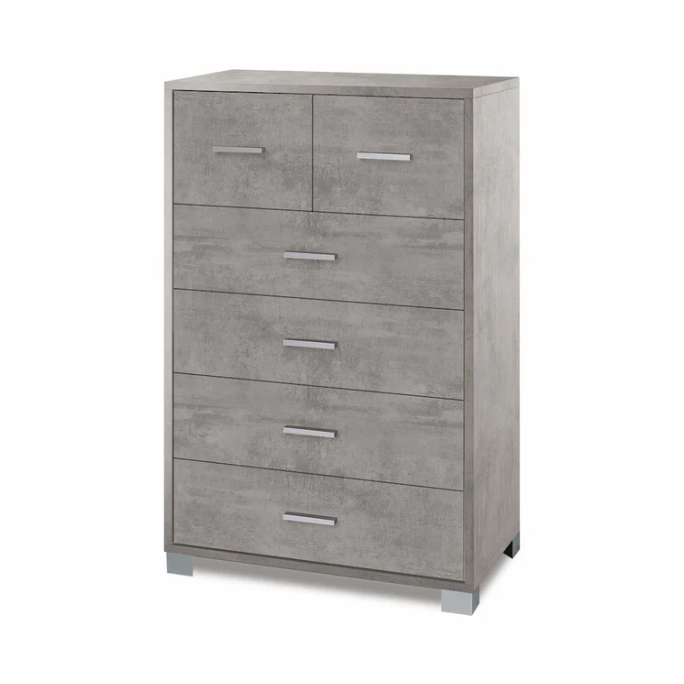 "Dublin" 4+2 drawer cabinet with wooden feet, 70x41 cm, 112 cm high