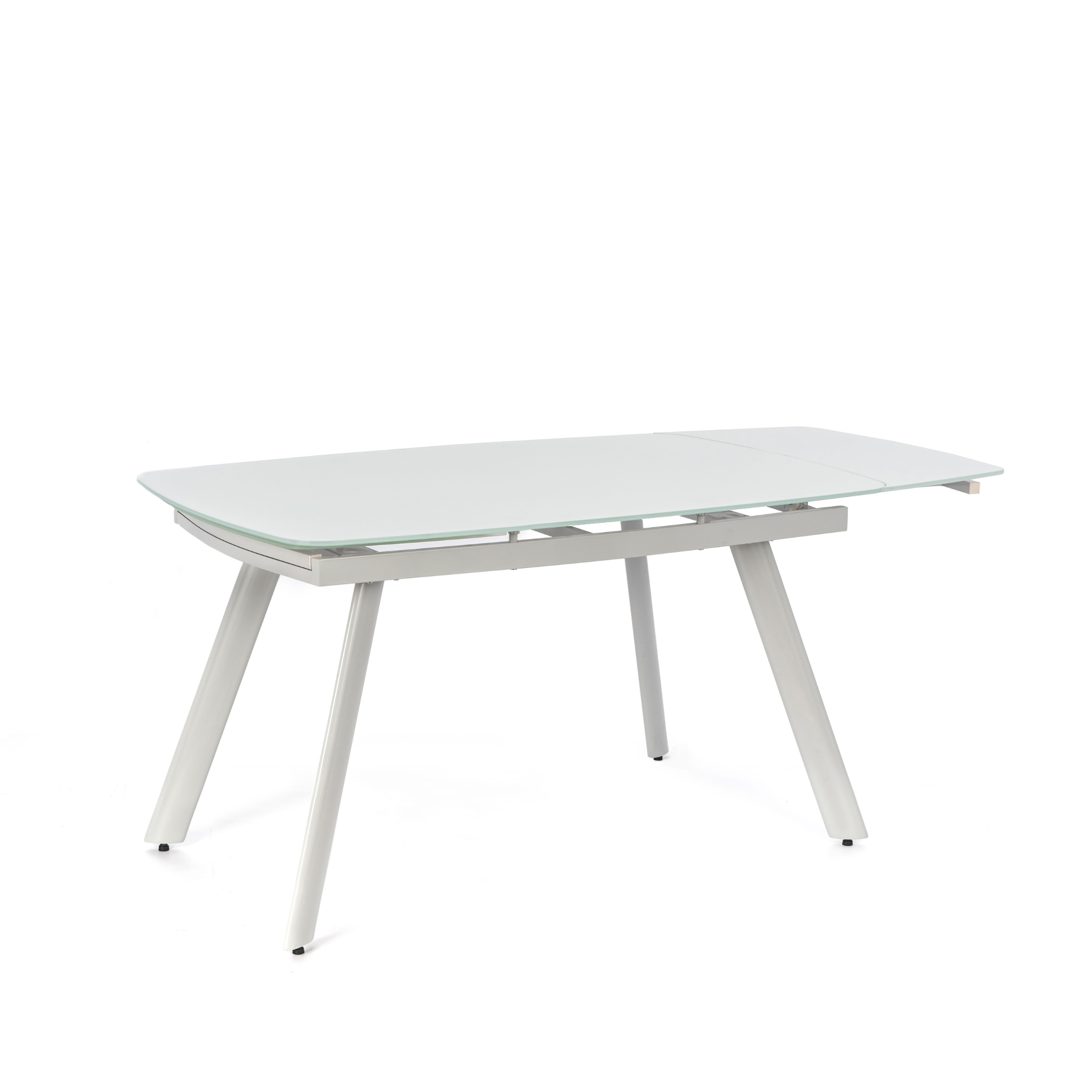 Extendable table in tempered glass "Philo" extra white cm 140/210x90 76h
