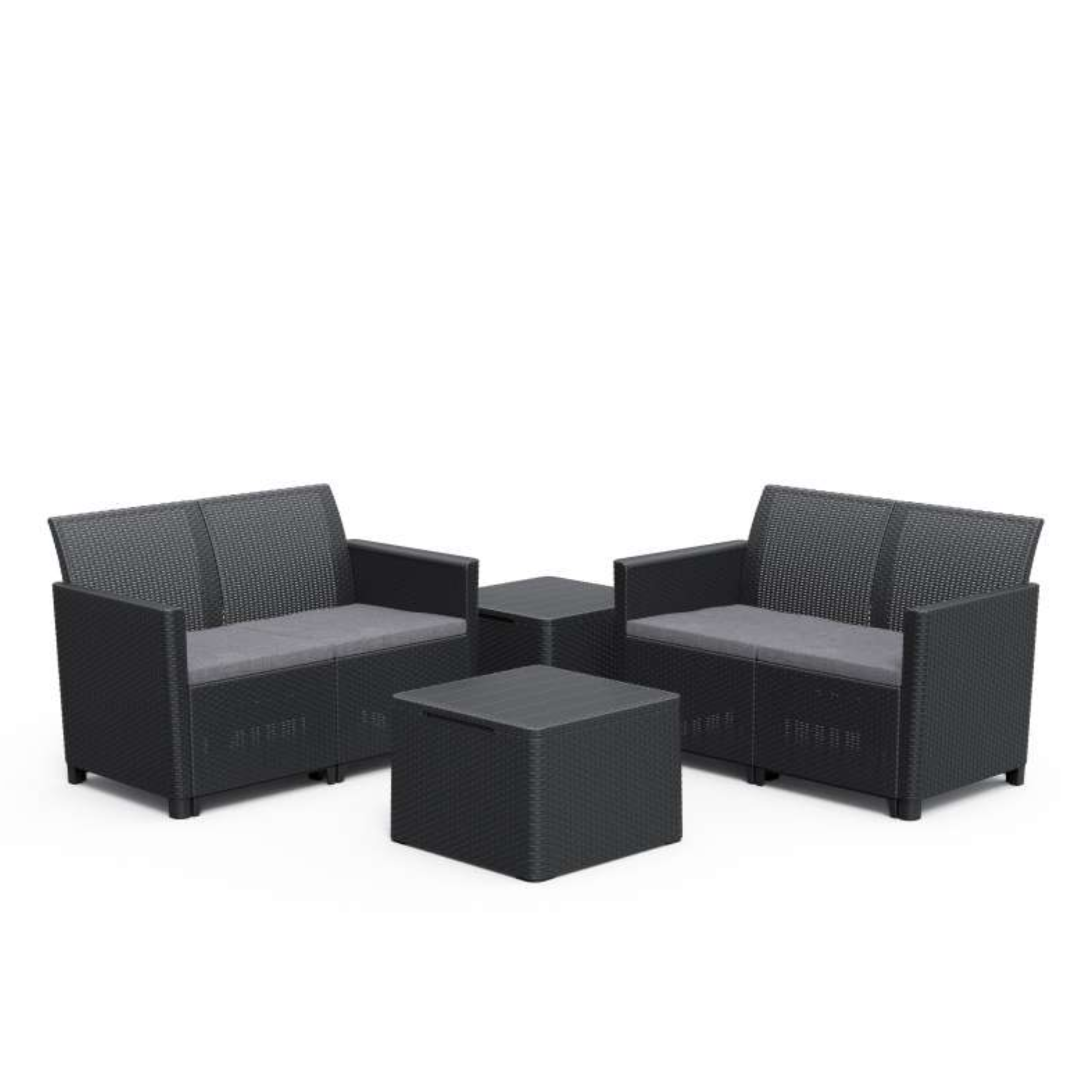 "Claire double" resin garden lounge set with 2 sofas and 1 table
