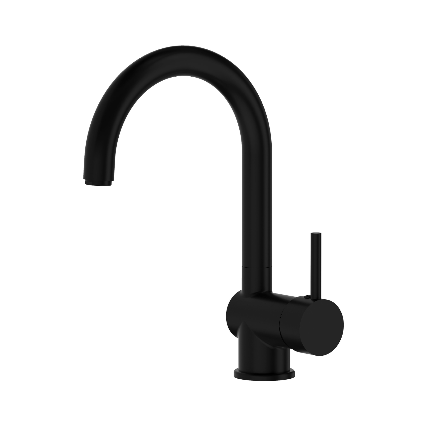 "Gemini" high-spout mixer tap for modern sink in matte black