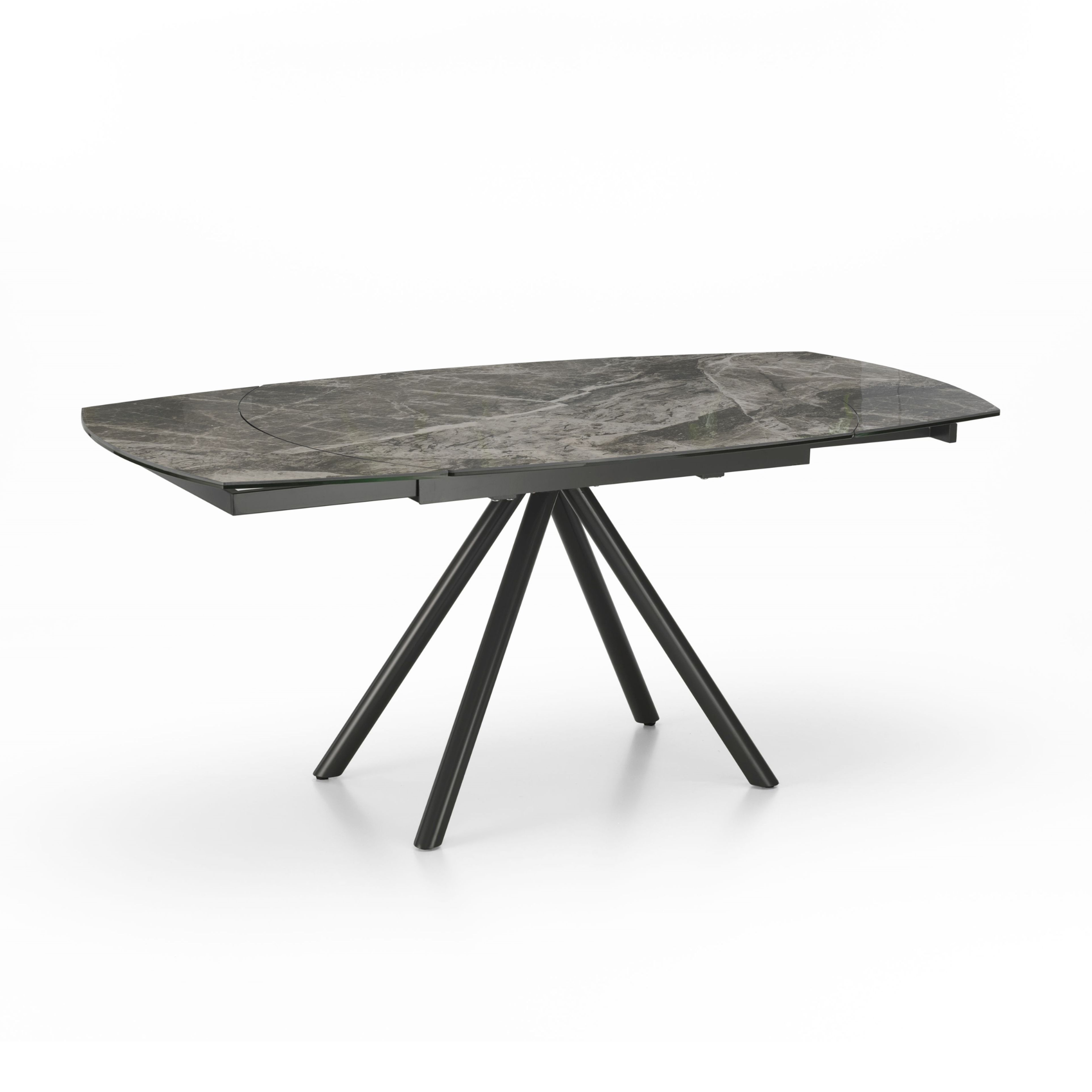 Modern extendable table "Atmosphera" with ceramic top and painted metal frame