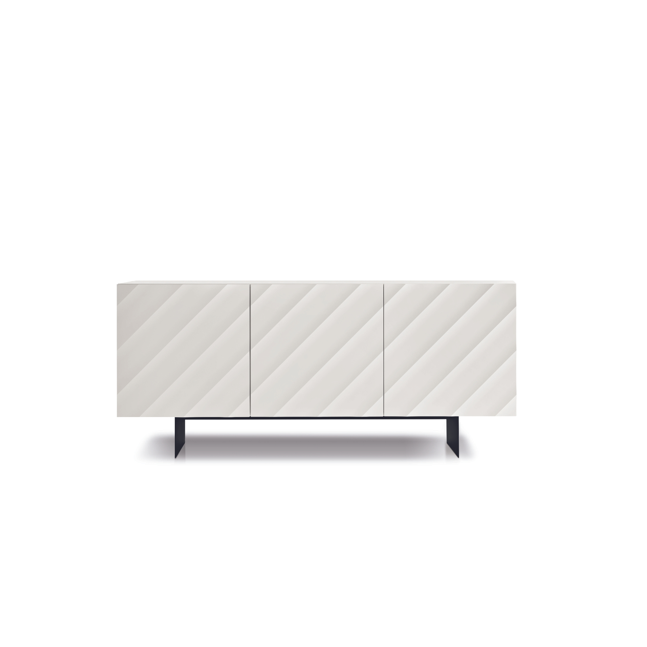 Assembled modern 3-door sideboard "Antares" in wood, 180x50 cm, h80 cm
