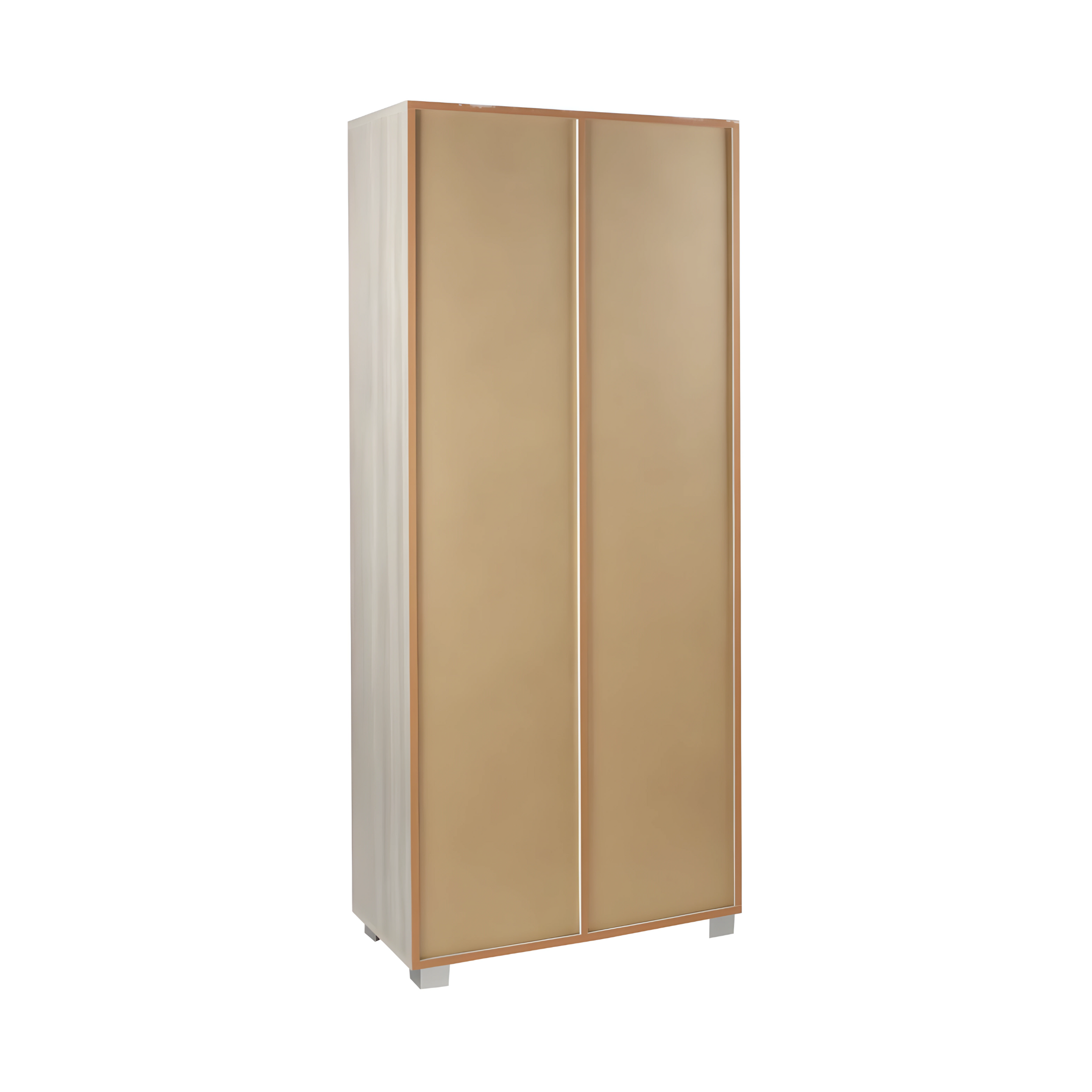 "Rebel" 2-door sliding wardrobe with wooden mirror, 8 shelves, 82x42 cm, 190 cm high