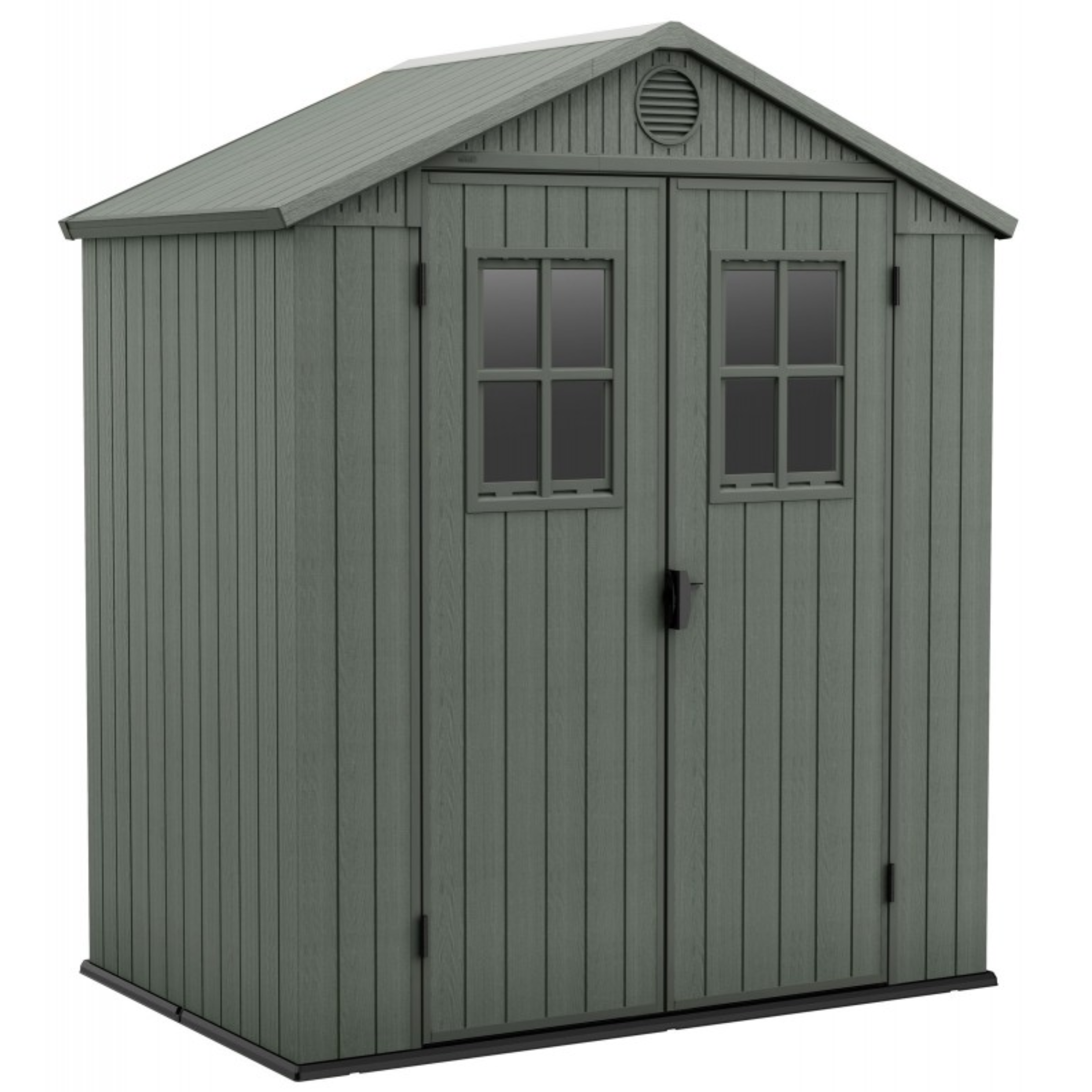 "Oasis" wood-effect resin garden house with two windows