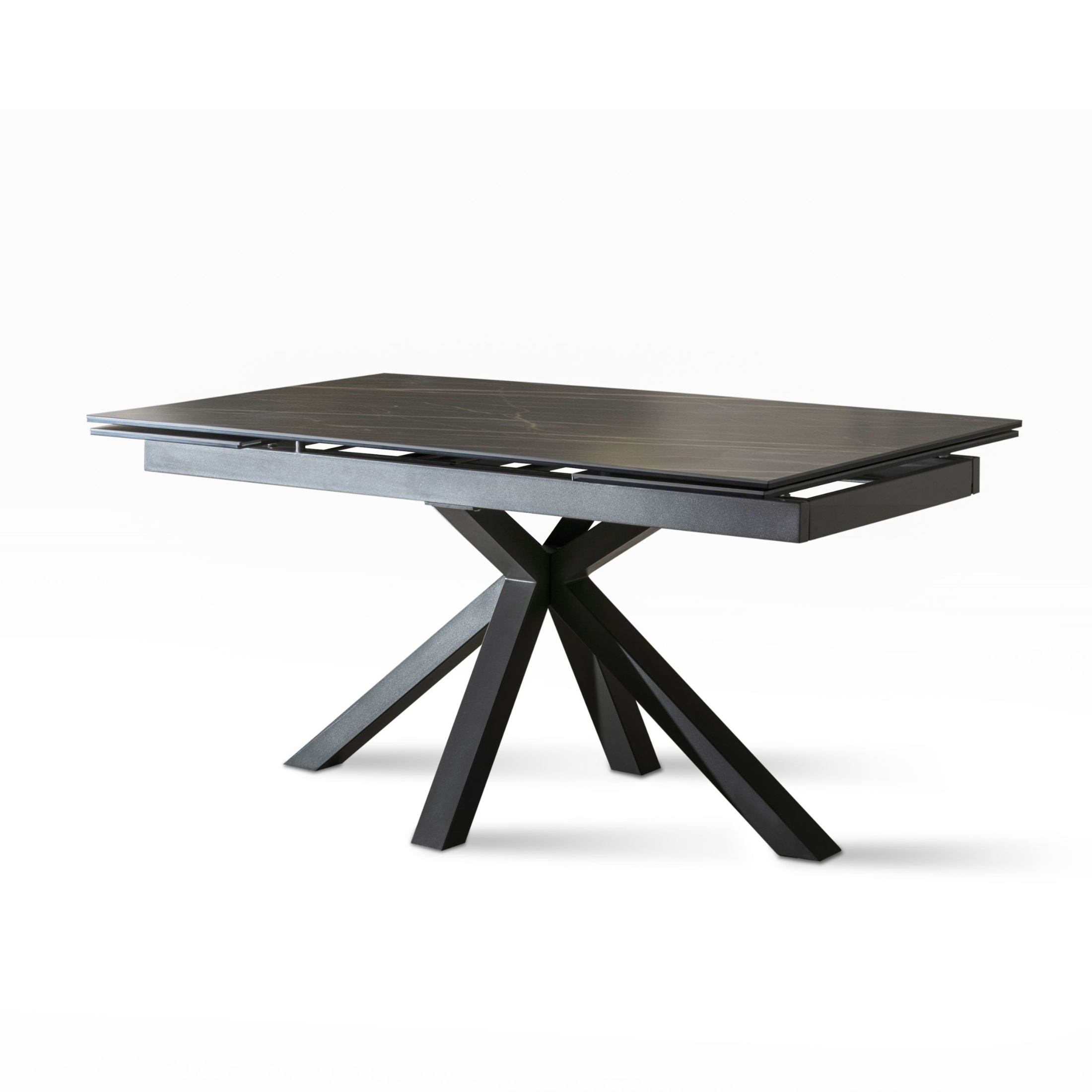 Extendable table "Daniel" tempered glass top cm 160/240x90 76h