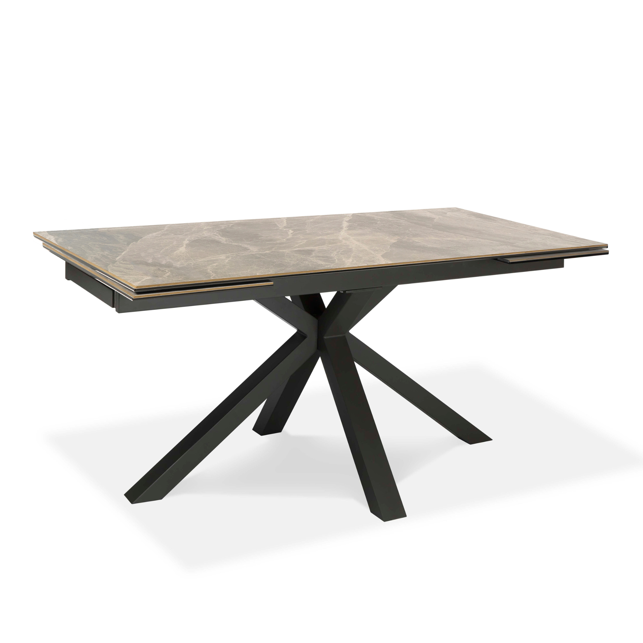 Extendable table "Daniel" tempered glass top cm 160/240x90 76h