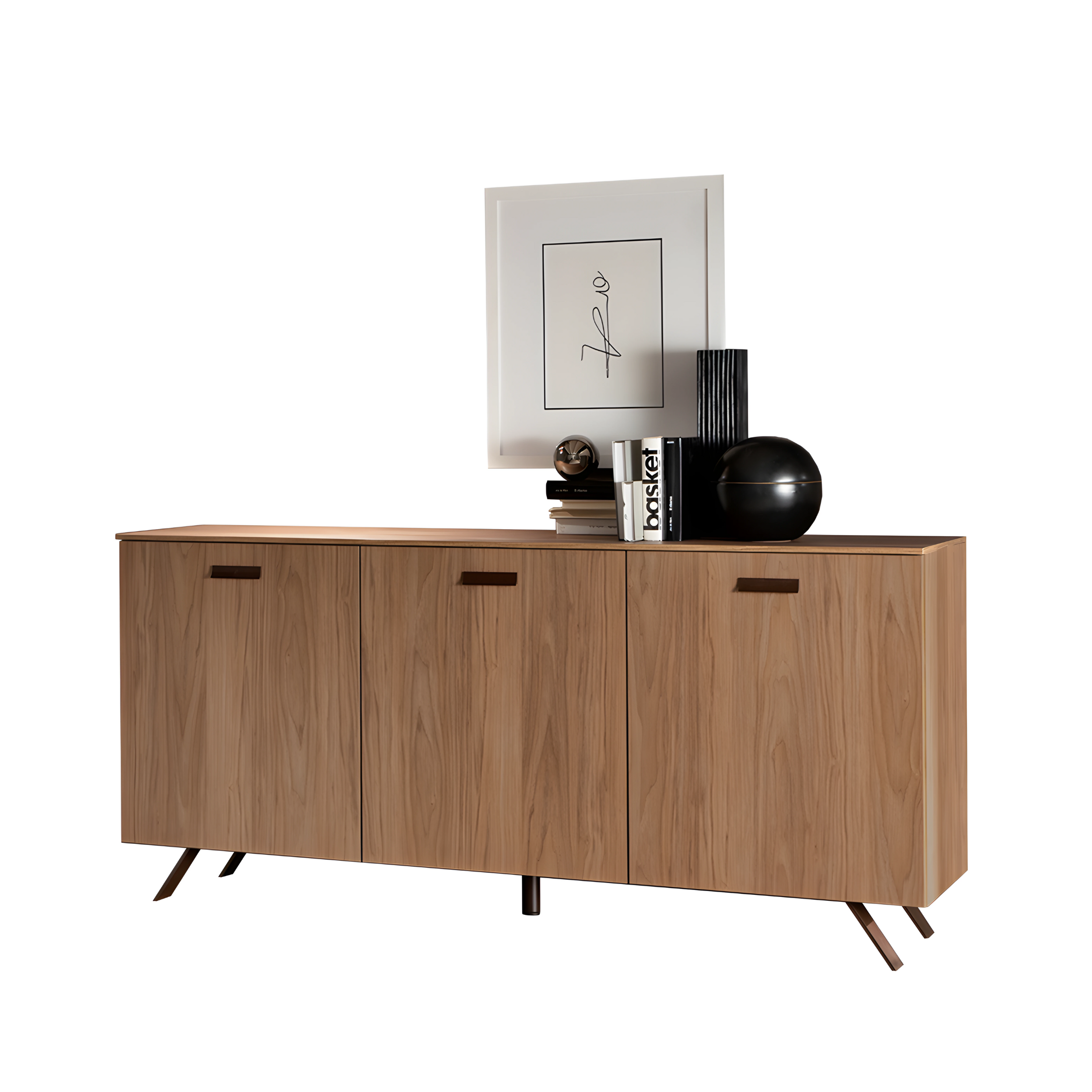Modern walnut sideboard "Abaco" with 3 doors 180x47.5 cm 85h