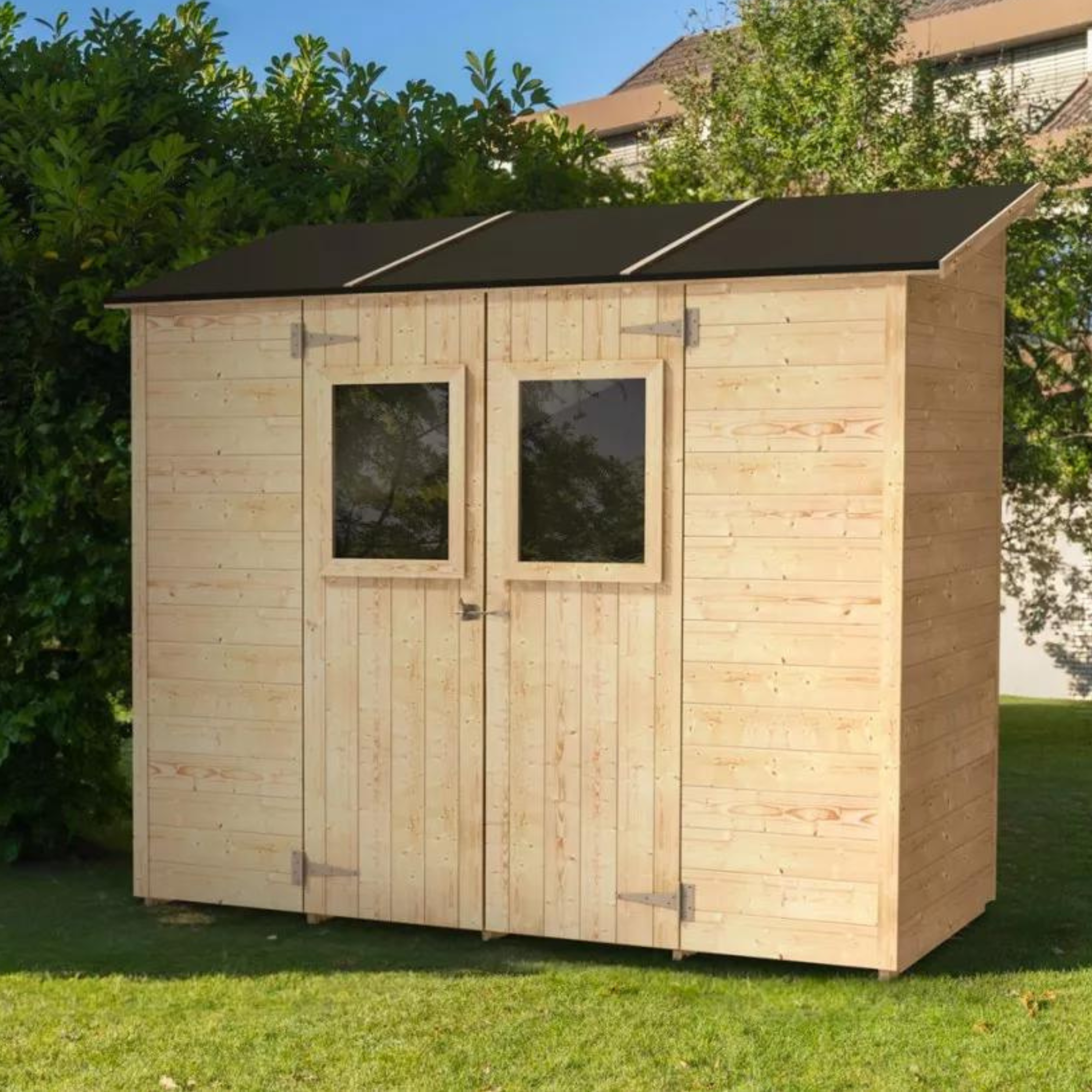 "Vaniglia" lean-to wooden garden shed, 245x102 cm, 222 cm high