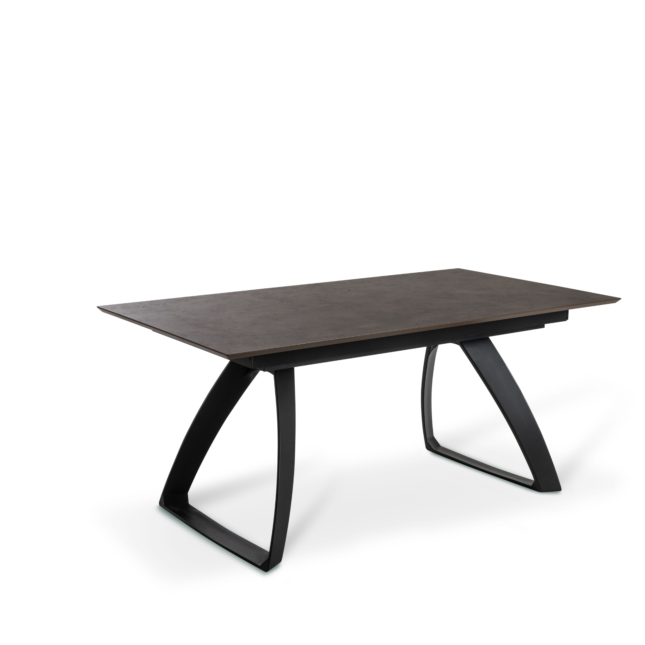 "Enzo" fixed table with wooden top and metal legs, 200x100 cm, 76 cm high.