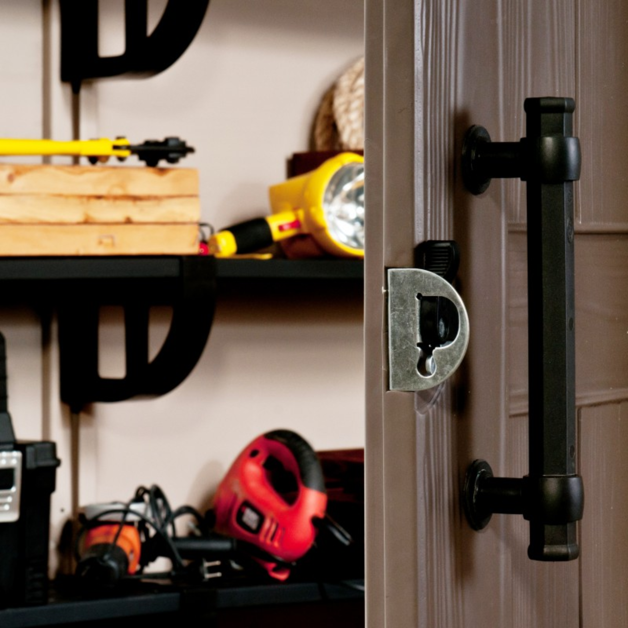 "Sunrise" resin garden shed with floor and internal shelves