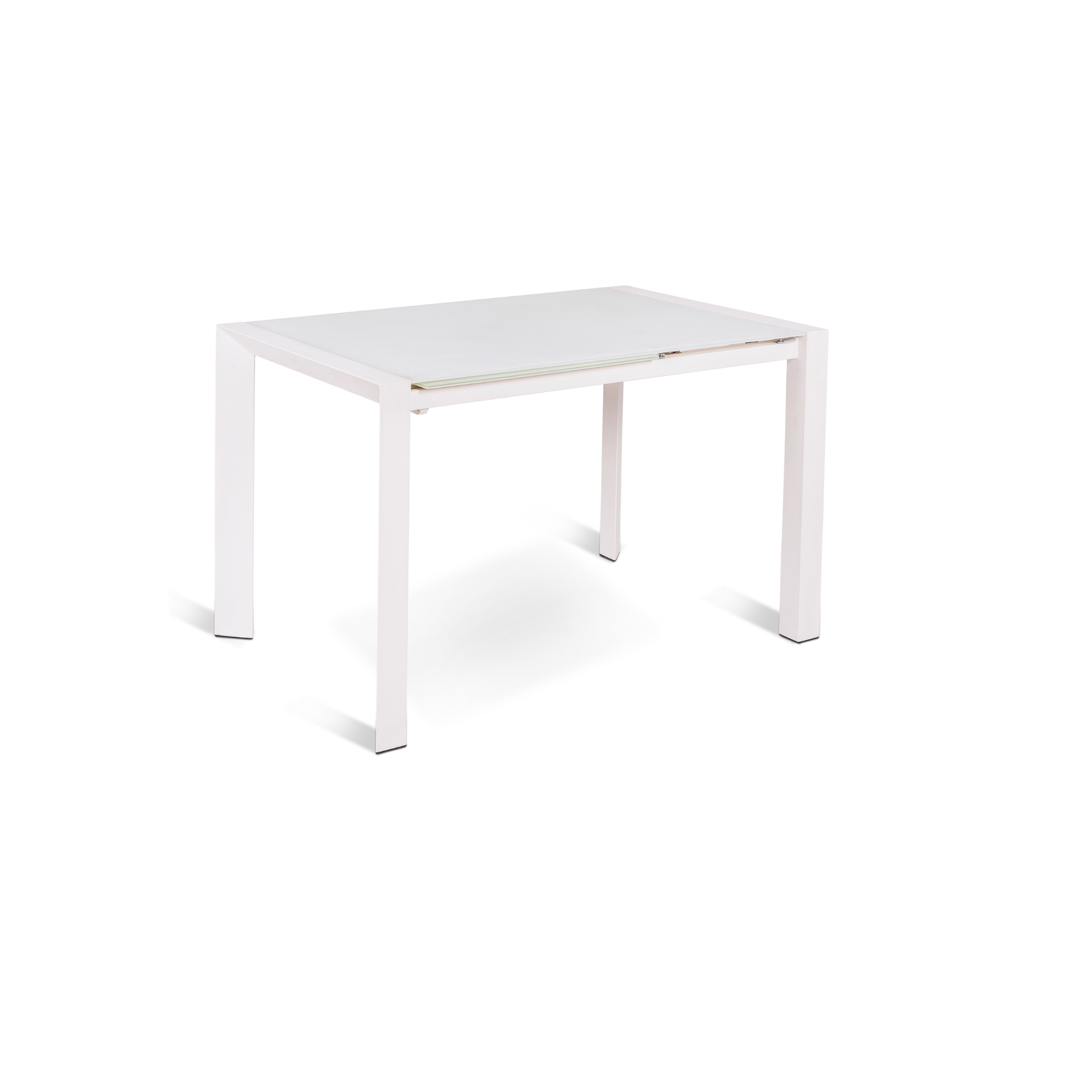 Extendable table "Nina" in tempered glass with metal frame, 122/182x80 cm, 76h