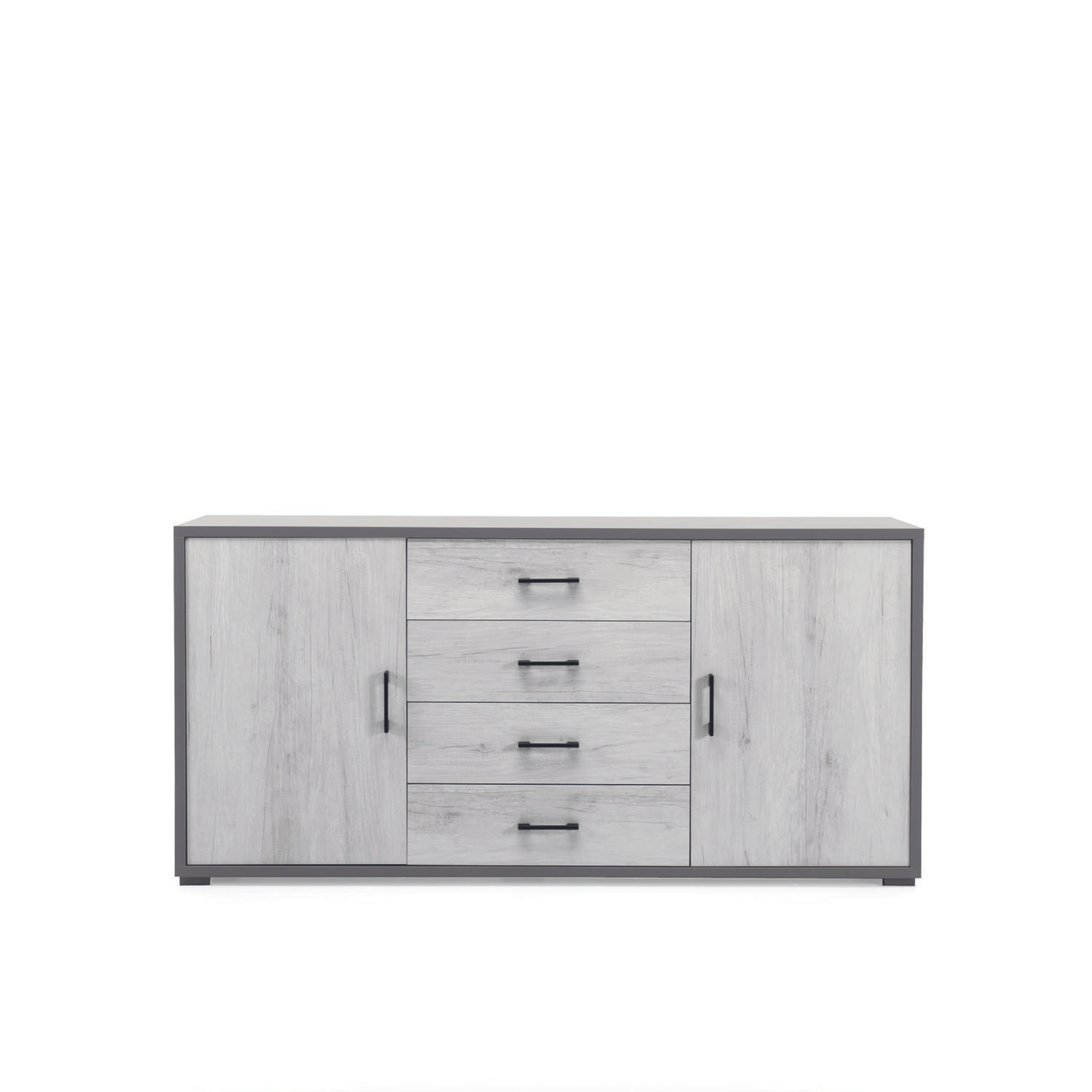 Modern 2-door, 4-drawer "Tessa" wooden sideboard, 174x41 cm, h 84 cm