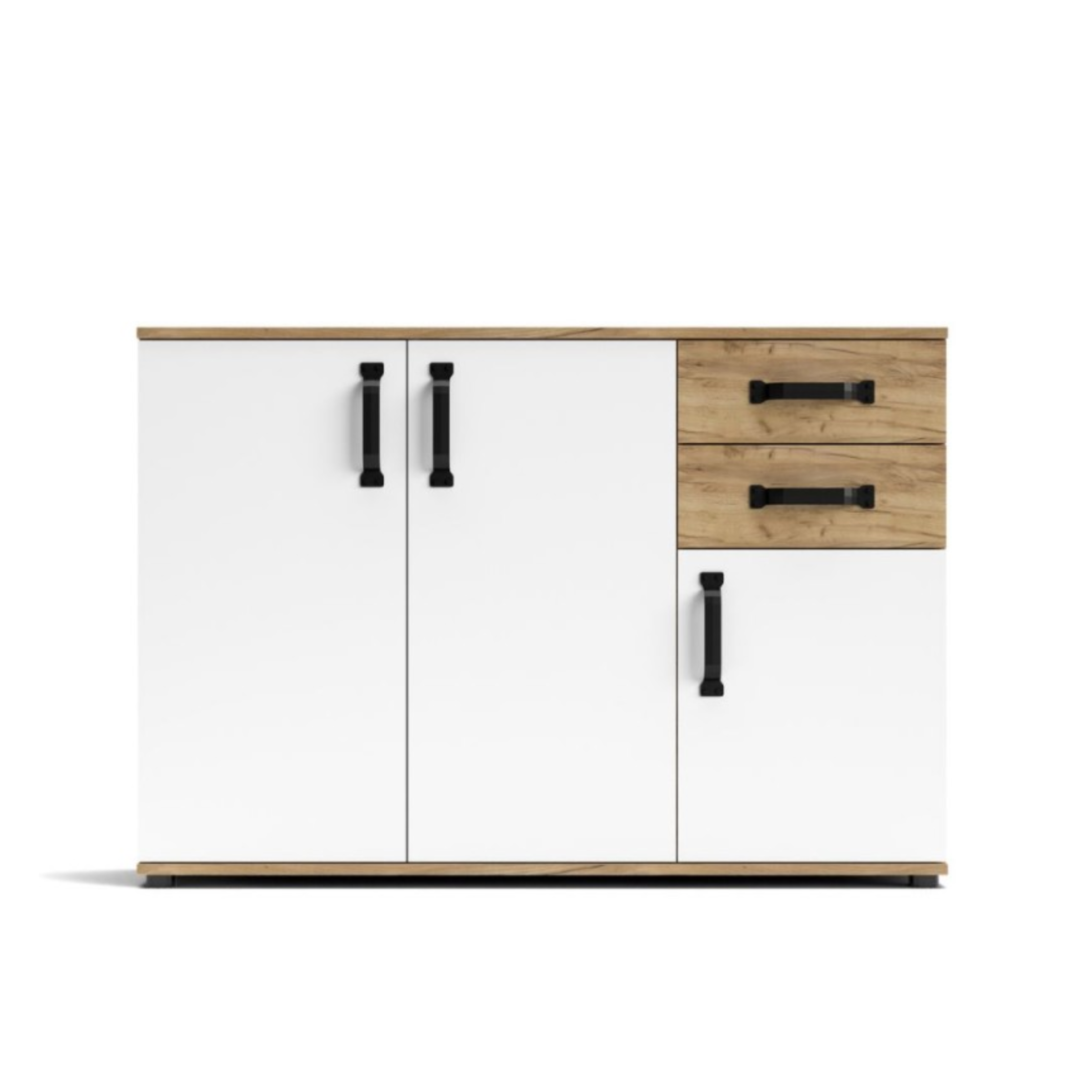 "Quadro" living room furniture set in oak and modern white