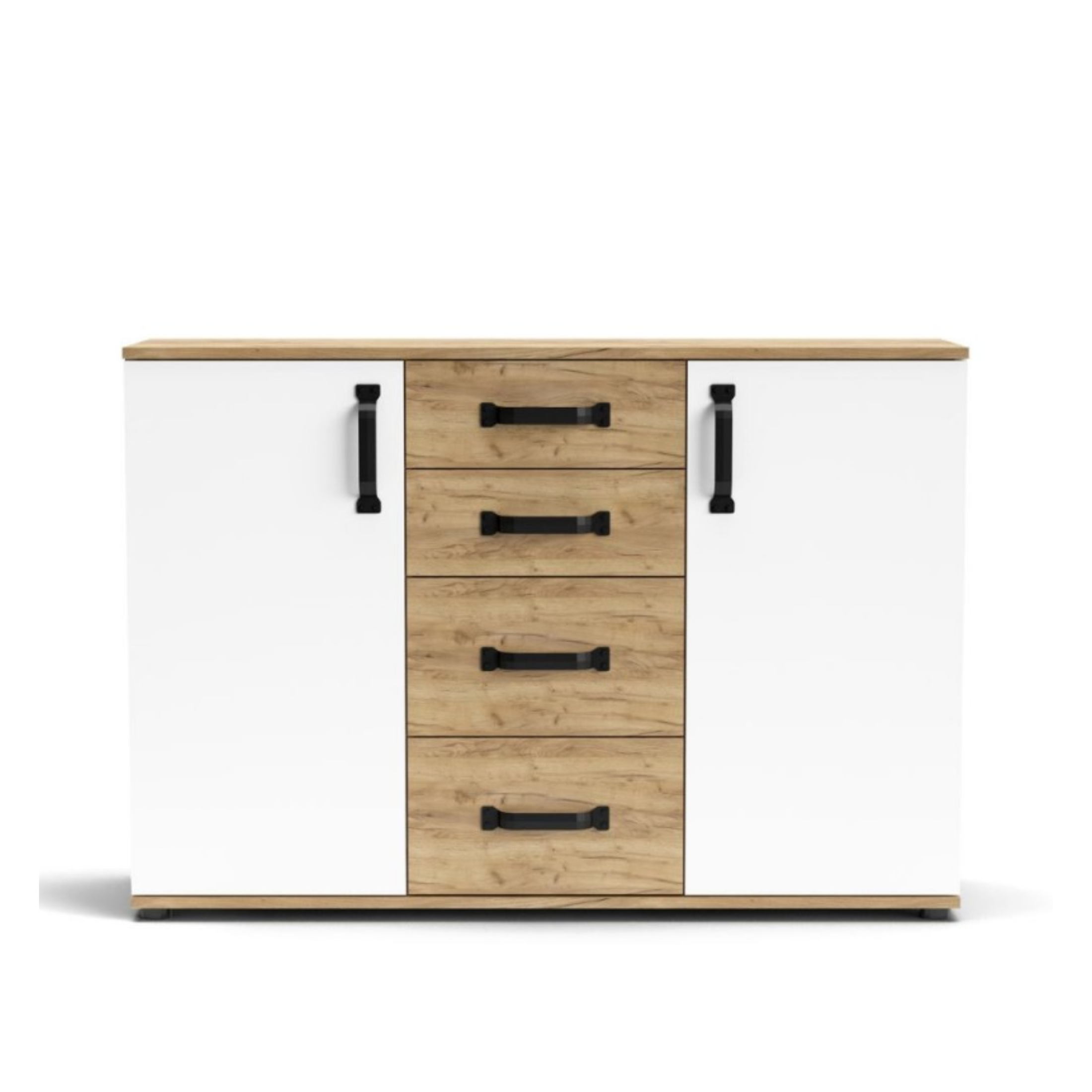 "Quadro" living room furniture set in oak and modern white