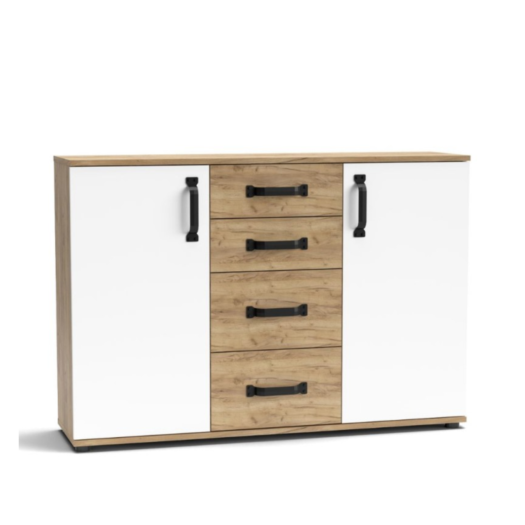 "Quadro" living room furniture set in oak and modern white