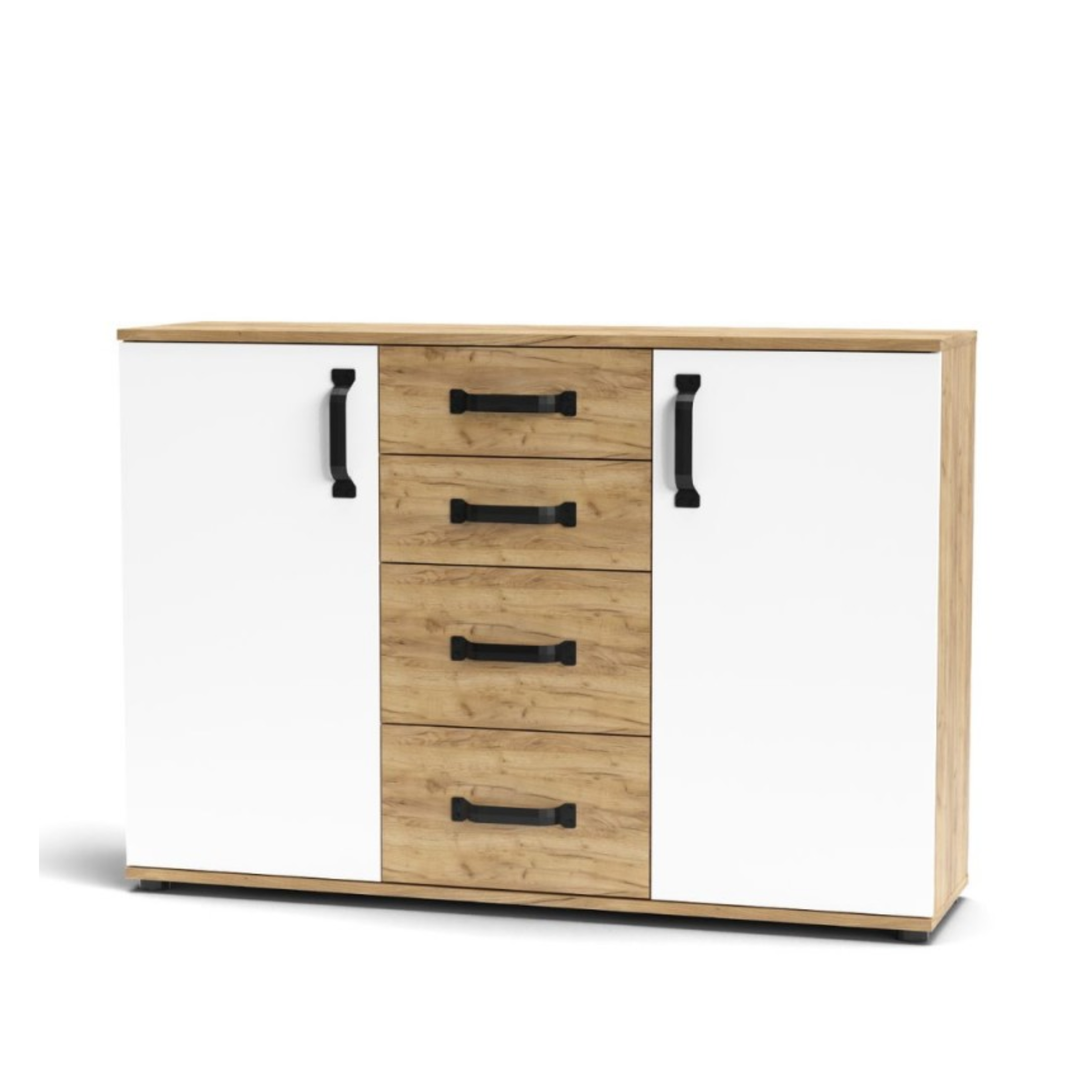 "Quadro" living room furniture set in oak and modern white