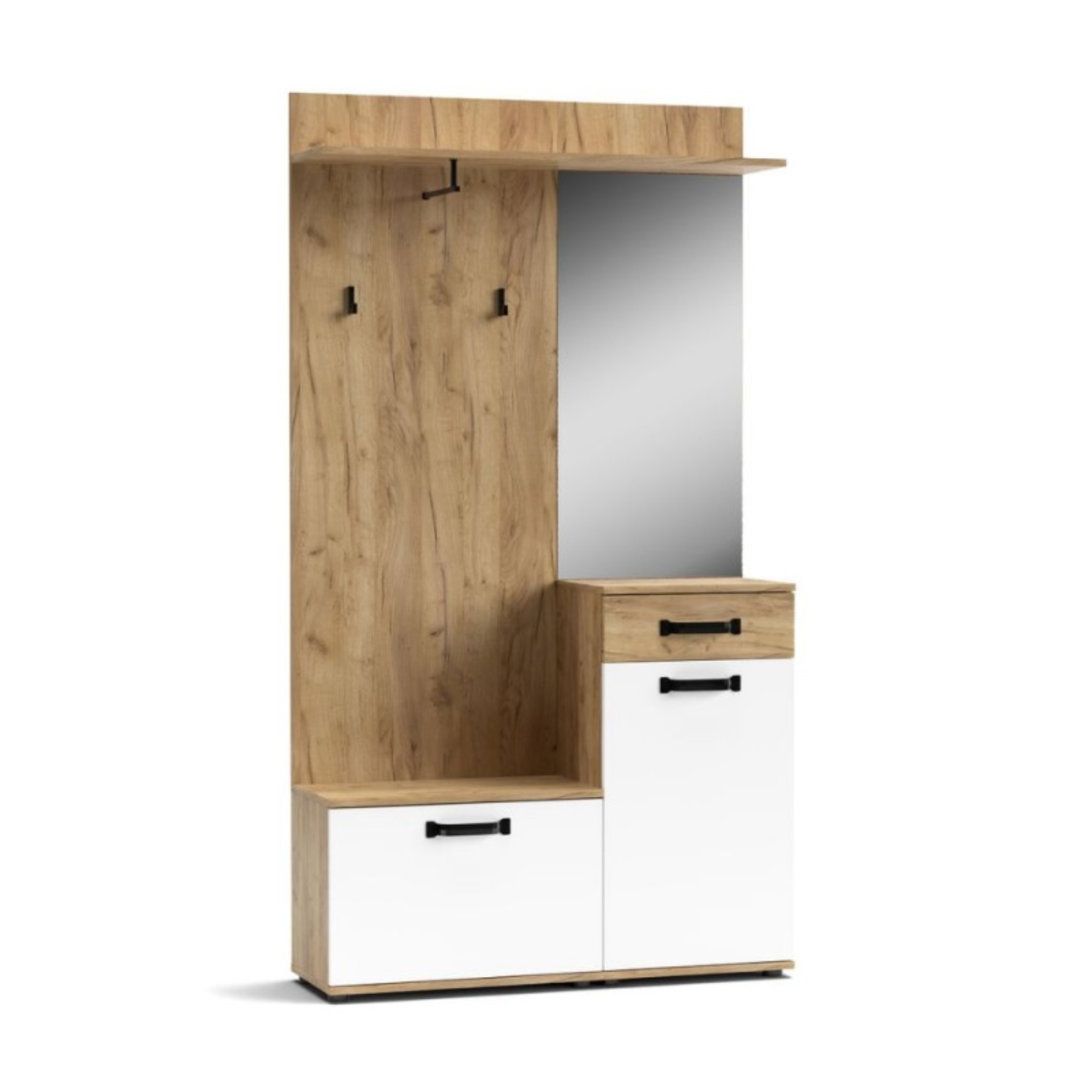 "Quadro" living room furniture set in oak and modern white