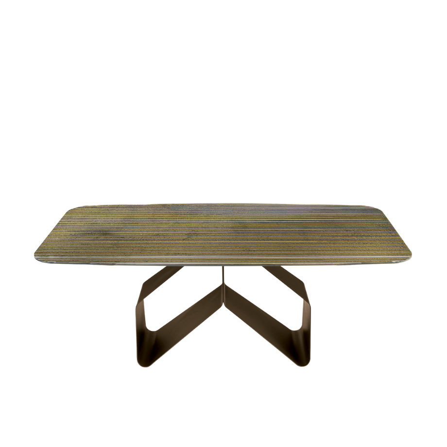Fixed modern "Round" table with versatile rectangular top 210x110 cm 75h