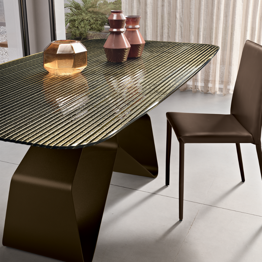 Fixed modern "Round" table with versatile rectangular top 210x110 cm 75h