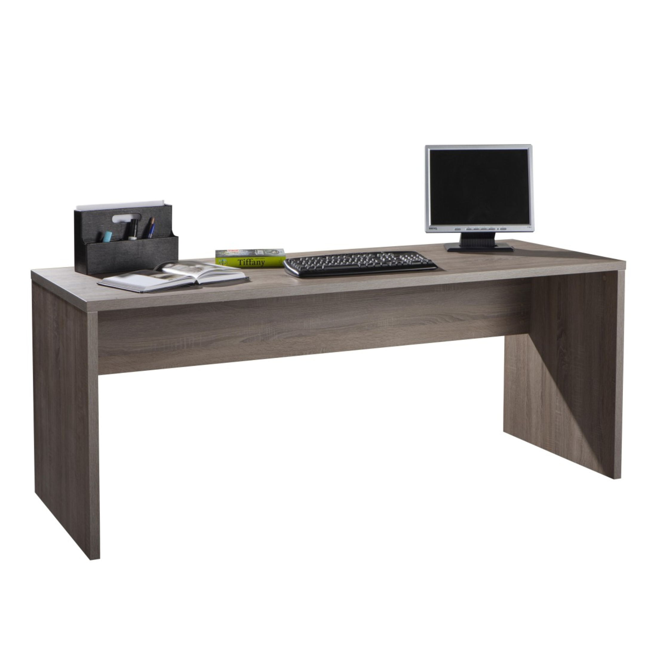 "Rasha" truffle oak desk for a linear and modern office