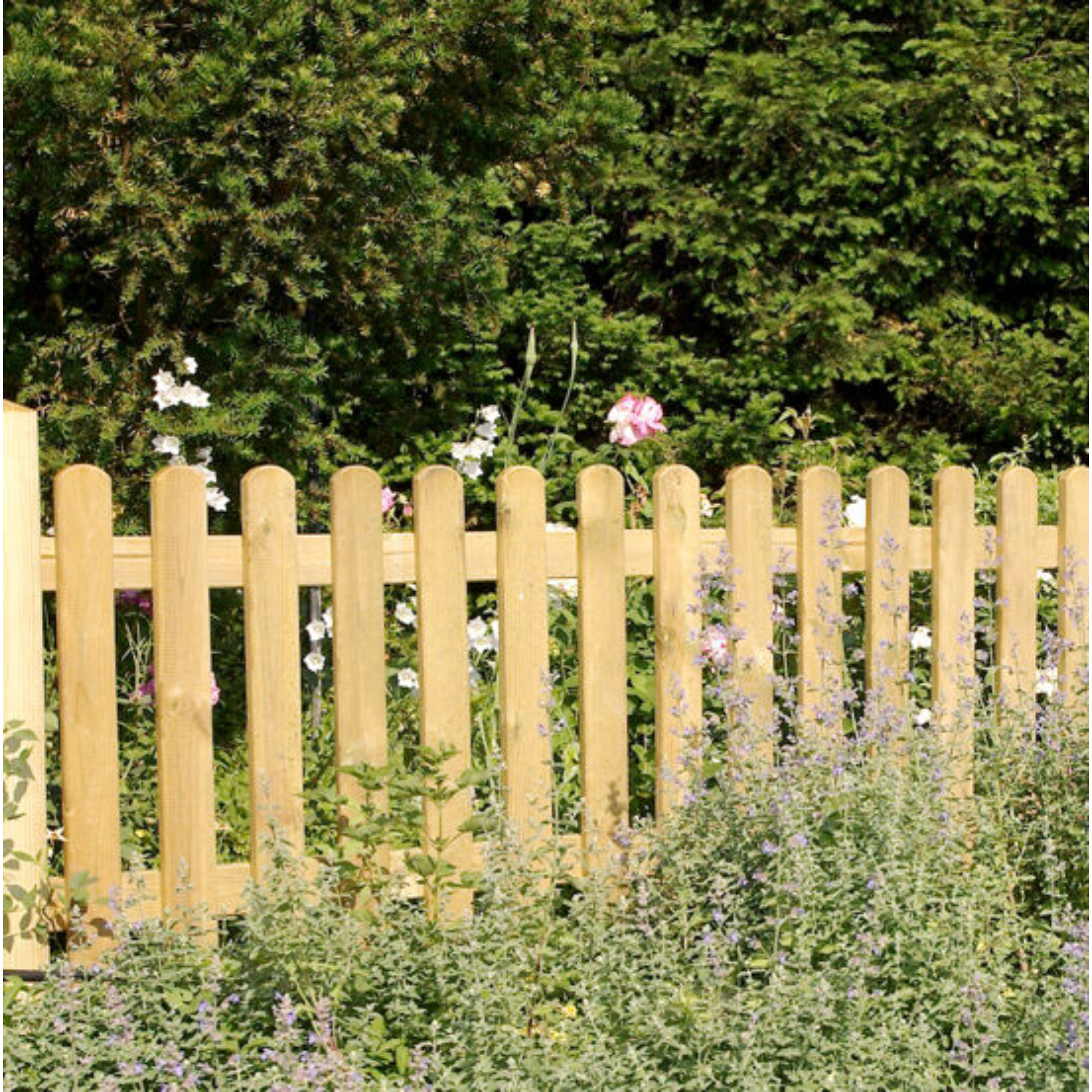 Straight mini fence "Hibiscus" made of impregnated coniferous wood