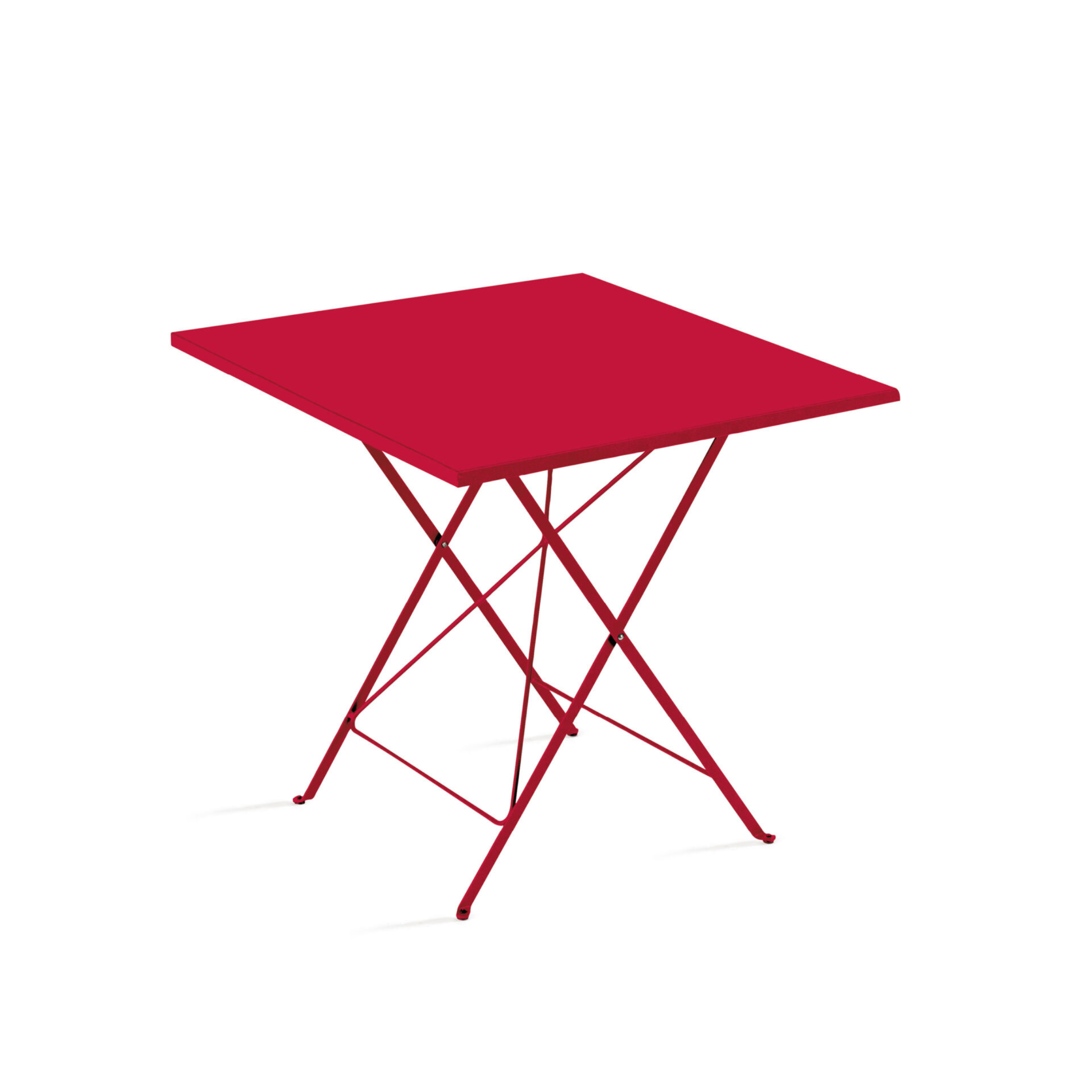 "Step" folding square table in galvanized metal for the garden, height 75 cm