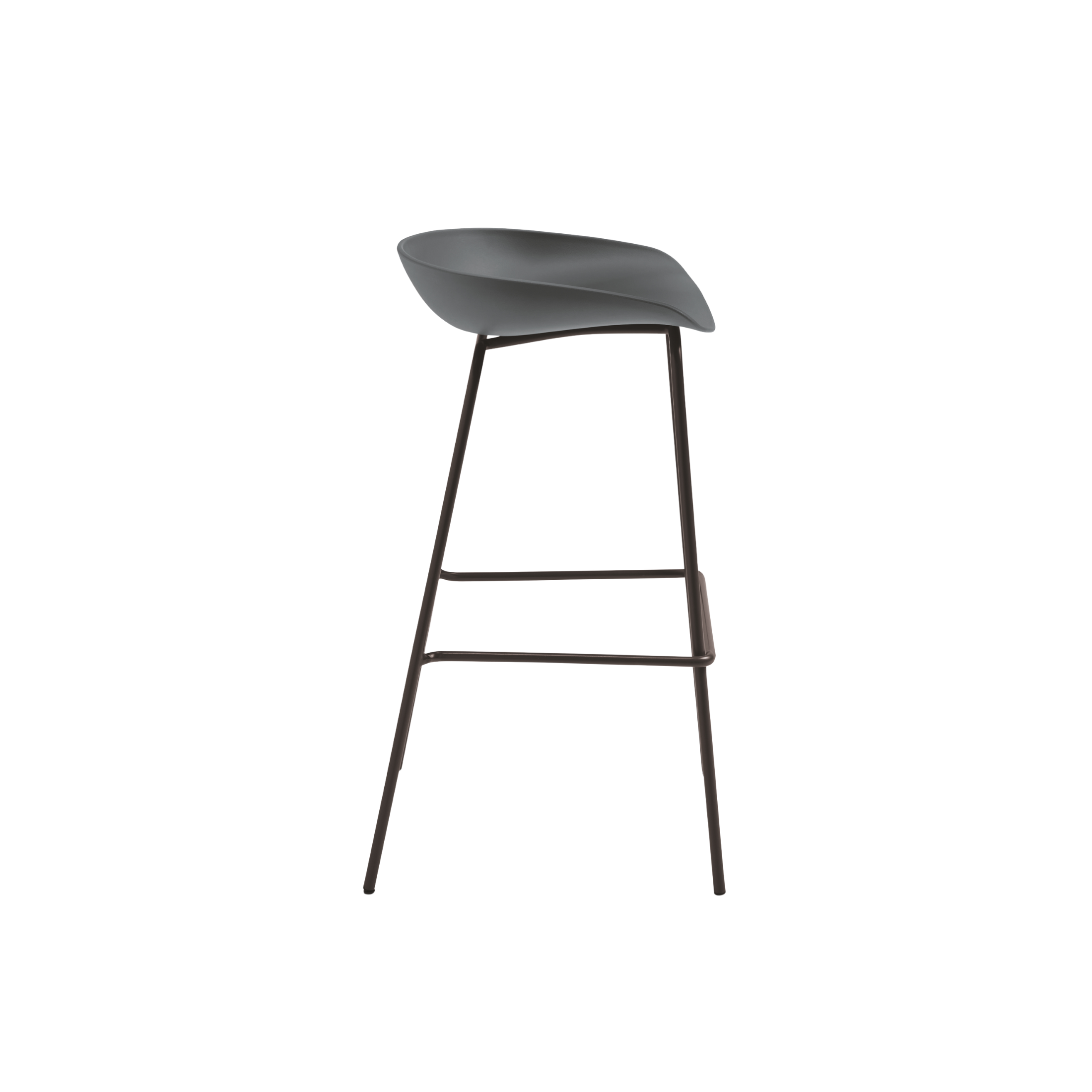 Set of modern "Solan" polypropylene stools with metal frame, 43x48 cm, 72.5 cm high.
