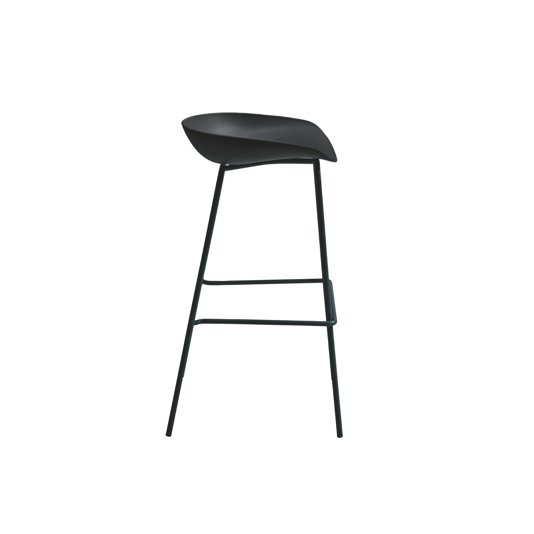 Set of modern "Solan" polypropylene stools with metal frame, 43x48 cm, 72.5 cm high.