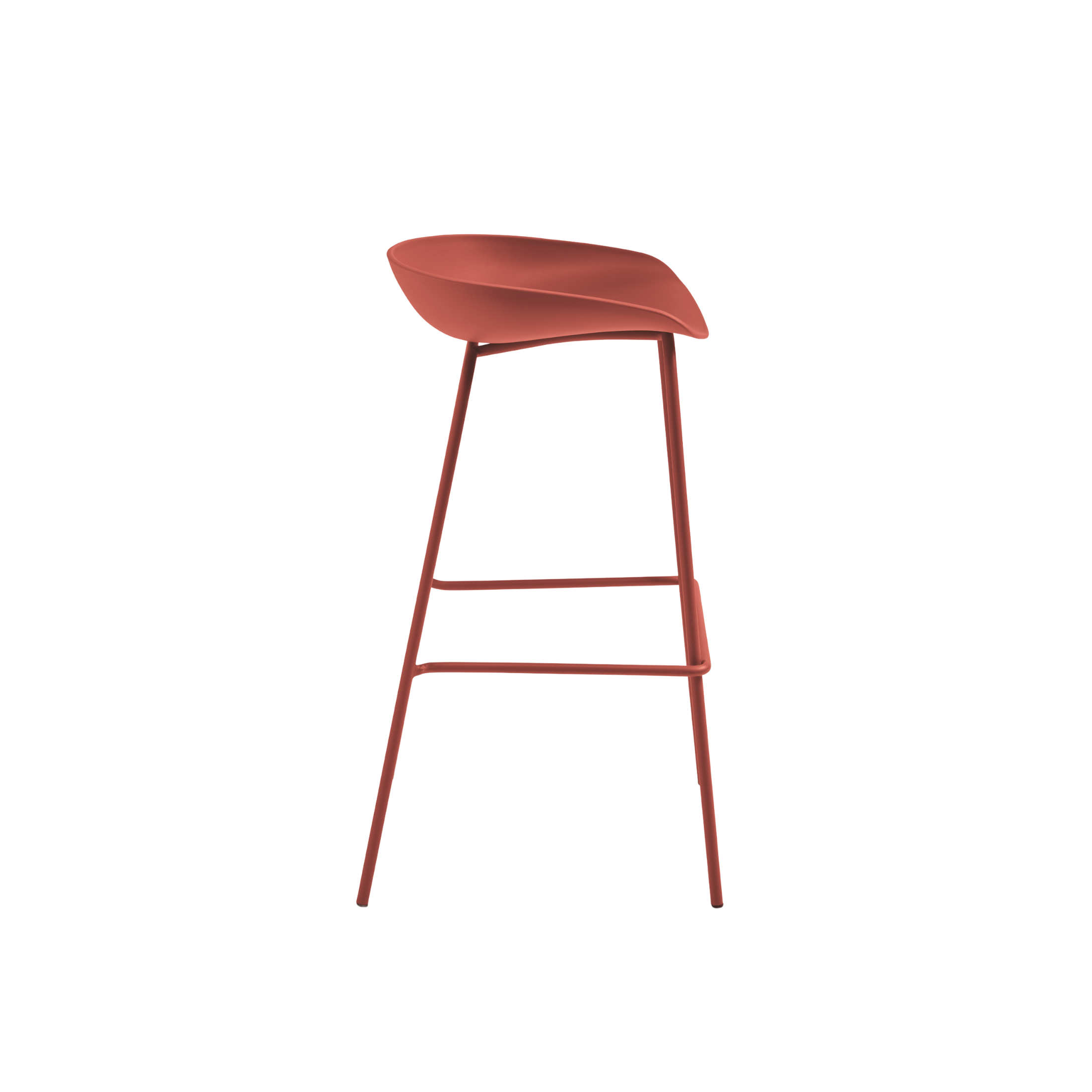 Set of modern "Solan" polypropylene stools with metal frame, 43x48 cm, 72.5 cm high.
